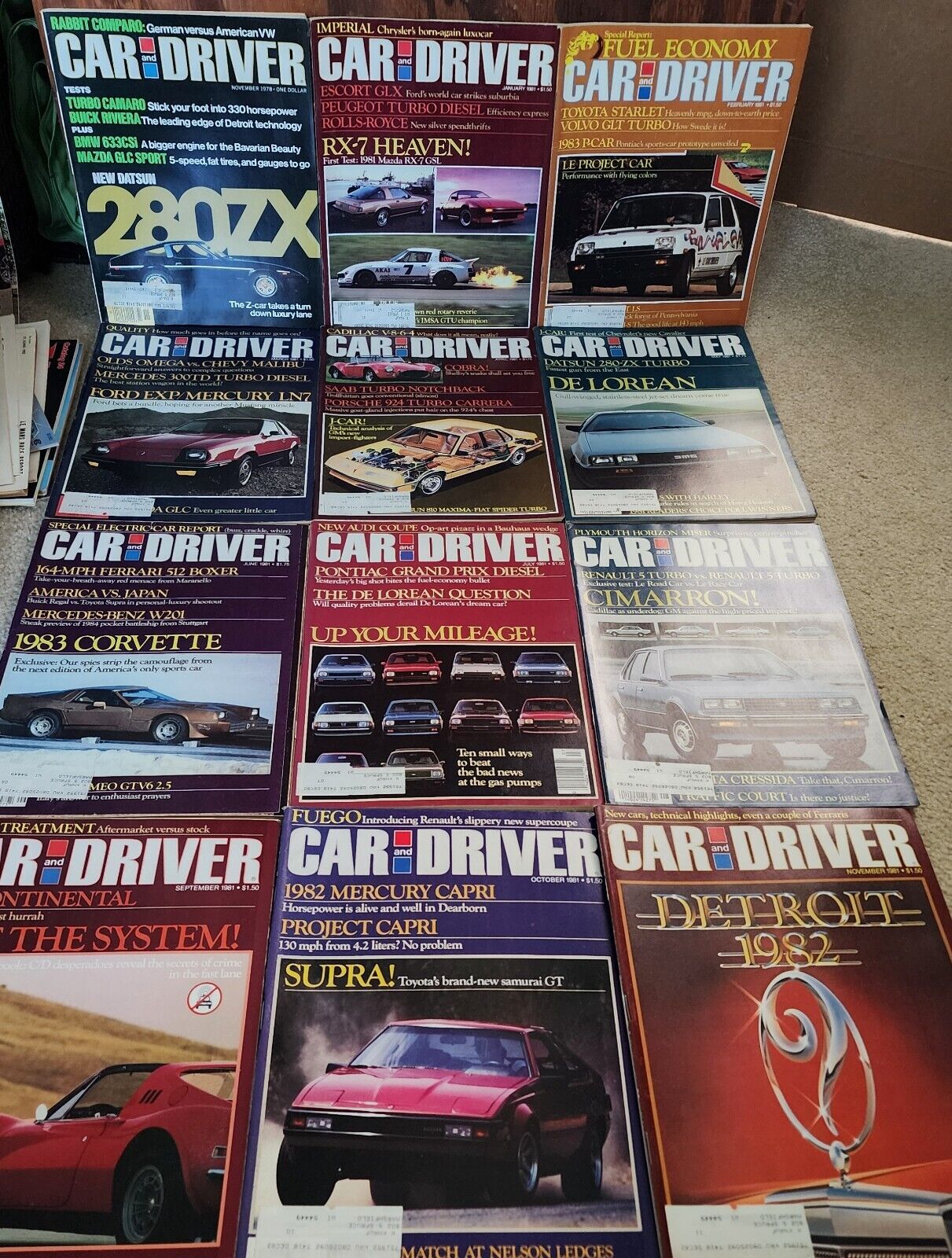 1981 Car and Driver Magazine Vintage Lot of 11 Plus November 1978 See Pictures
