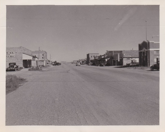 1935 Press Photo View of Main Street in Texline, Texas near U.S. Highway 87
