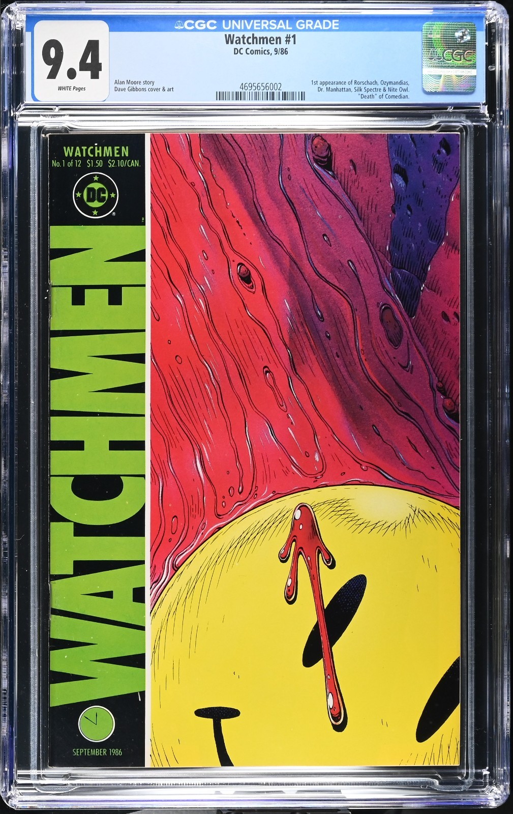 Watchmen #1 CGC 9.4 DC 1986 Alan Moore Classic White Pages M7 203 cm bin pr