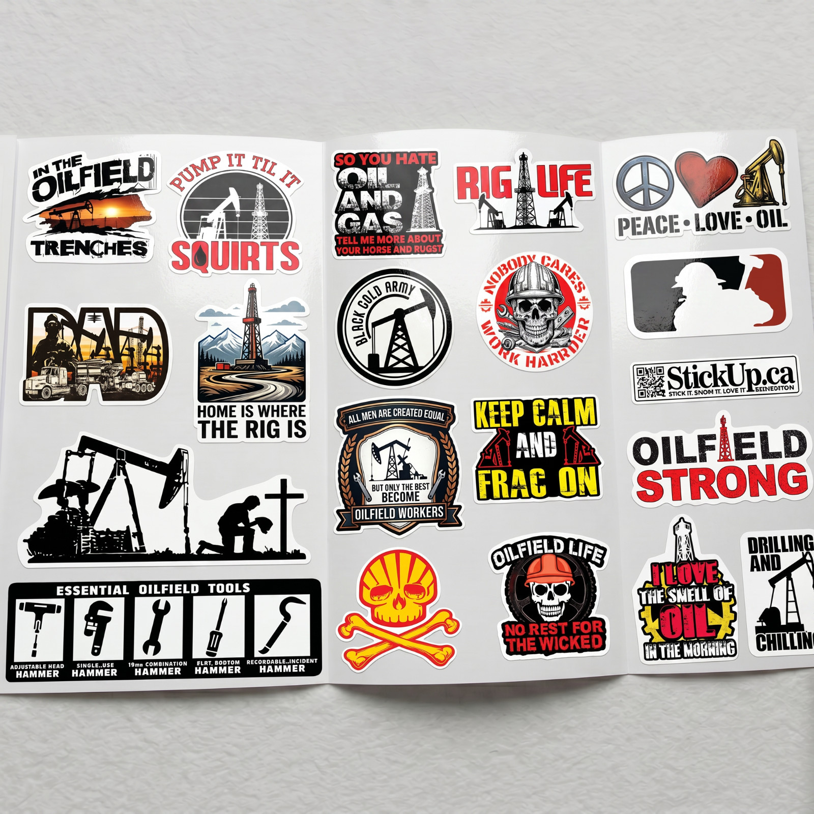 Oilfield Worker Stickers Pack, Hard Hat Stickers, Tool Box Stickers