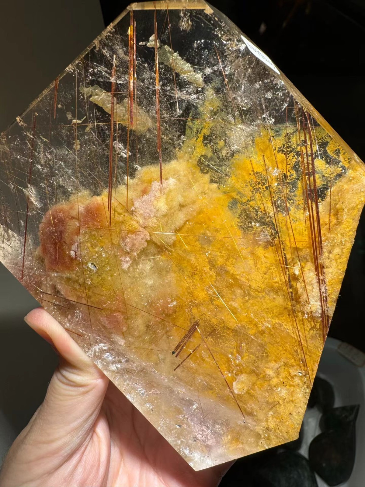Top Rare Natural Rutilated+ghost Quartz Energy Crystal Mineral specimens decor