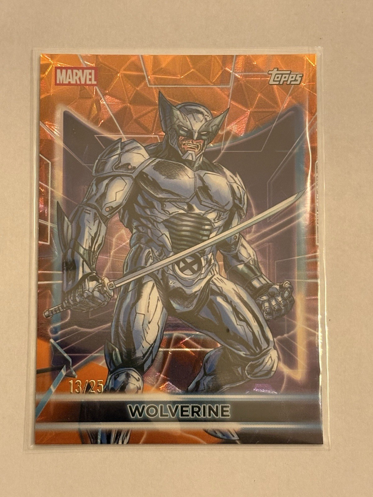 2026 Topps Neon Marvel Wolverine Orange Diamante Parallel 13/25