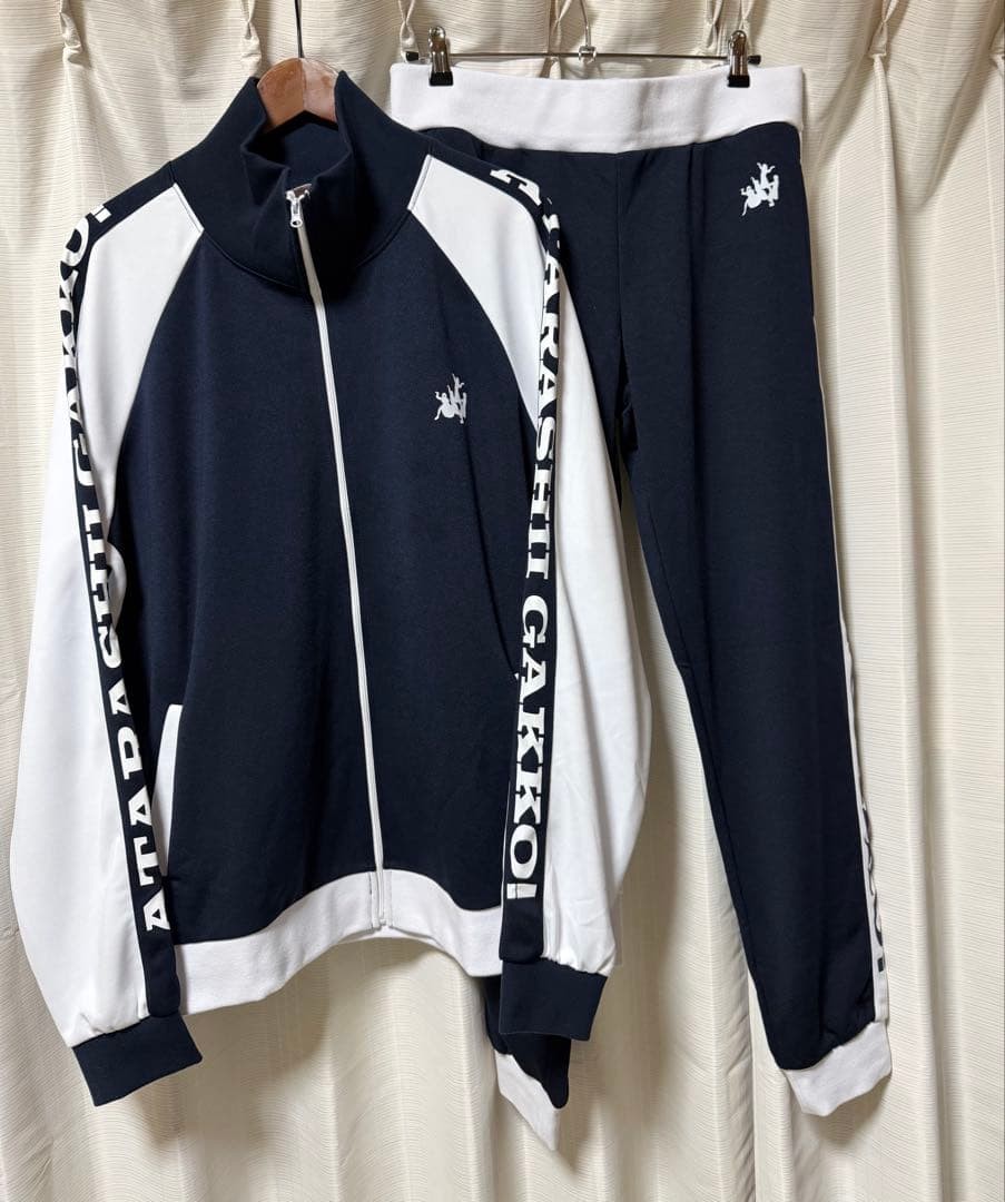 ATARASHII GAKKO School Sportswear Navy Blue XL Size Official top and bottom
