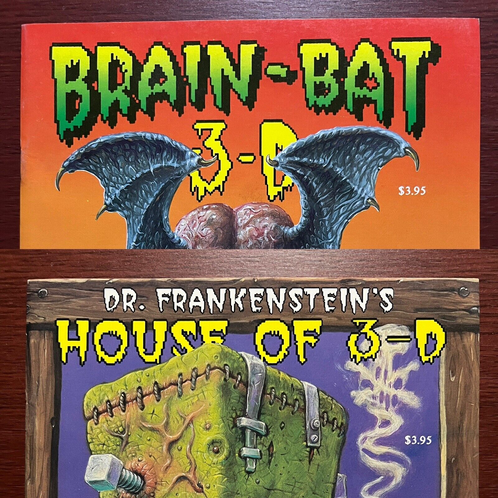 2x Brain-Bat & Dr. Frankensteins House Of 3-D Underground Comix Ray Zone XNO LOT