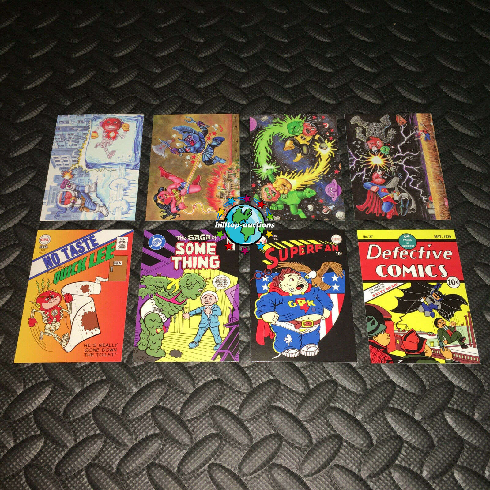GARBAGE PAIL KIDS 2014 SERIES 2 SUPERHERO BATTLE AND COMIC COVER SETS 8-CARDS DC