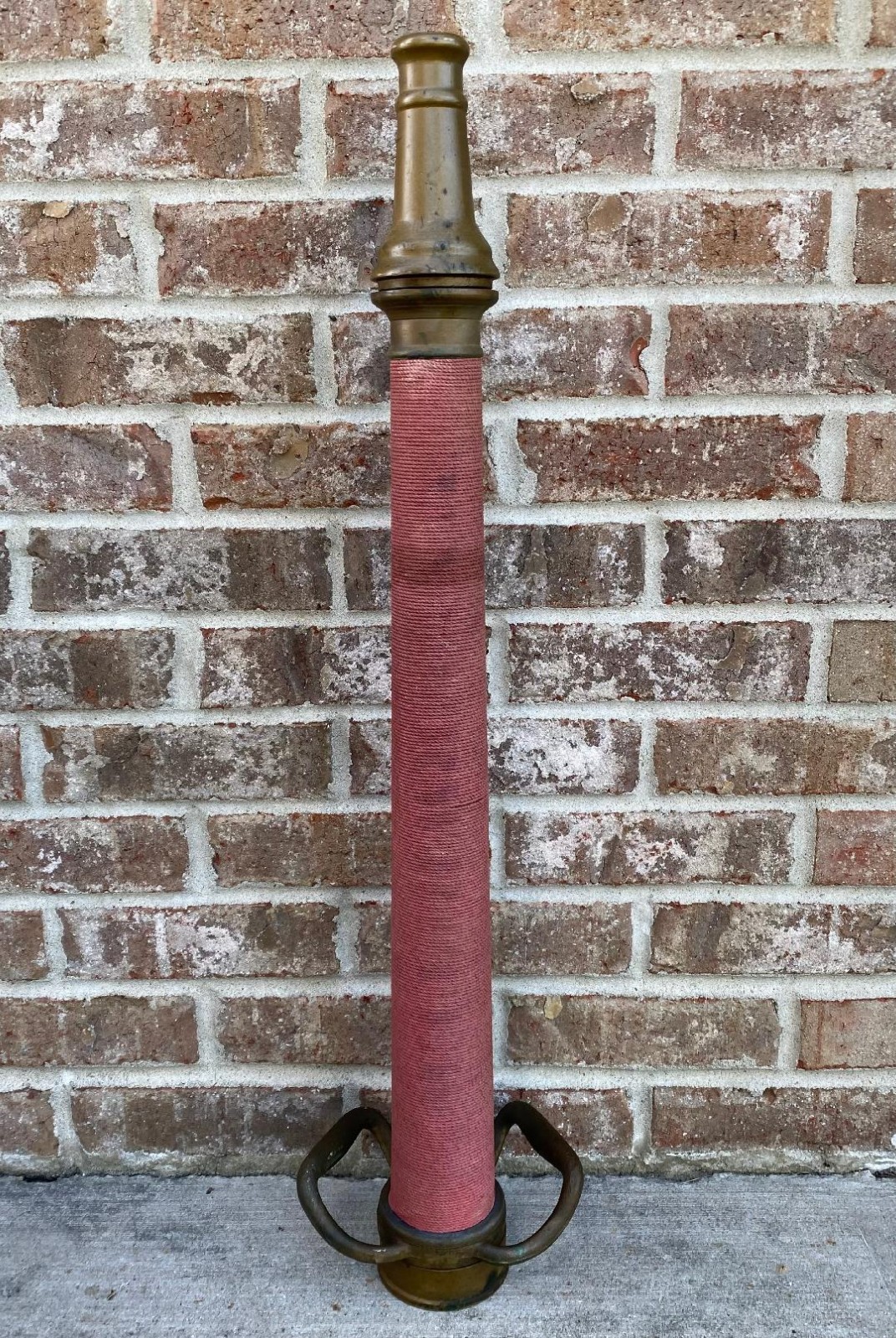 VINTAGE W. D. ALLEN WRAPPED BRASS FIRE HOSE NOZZLE 30\