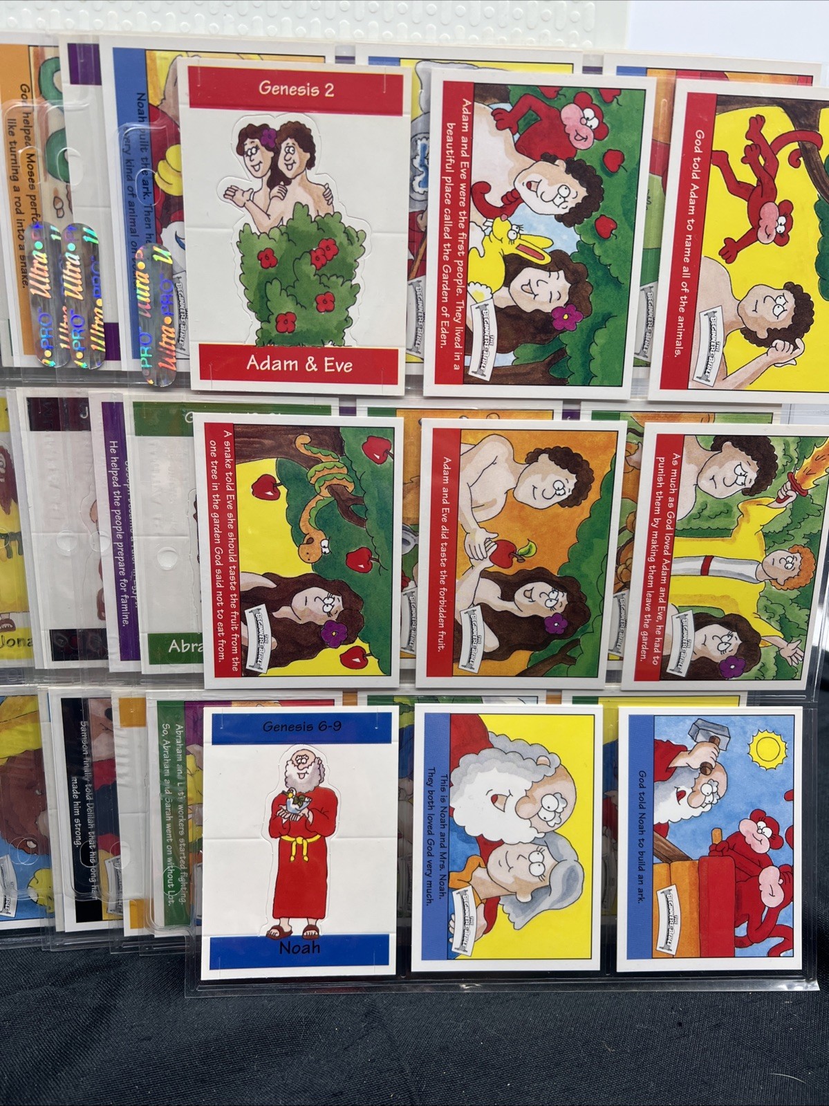 1995 The Beginner\'s Bible Trading Card Complete Set In Sleeves 1-50 Punch outs