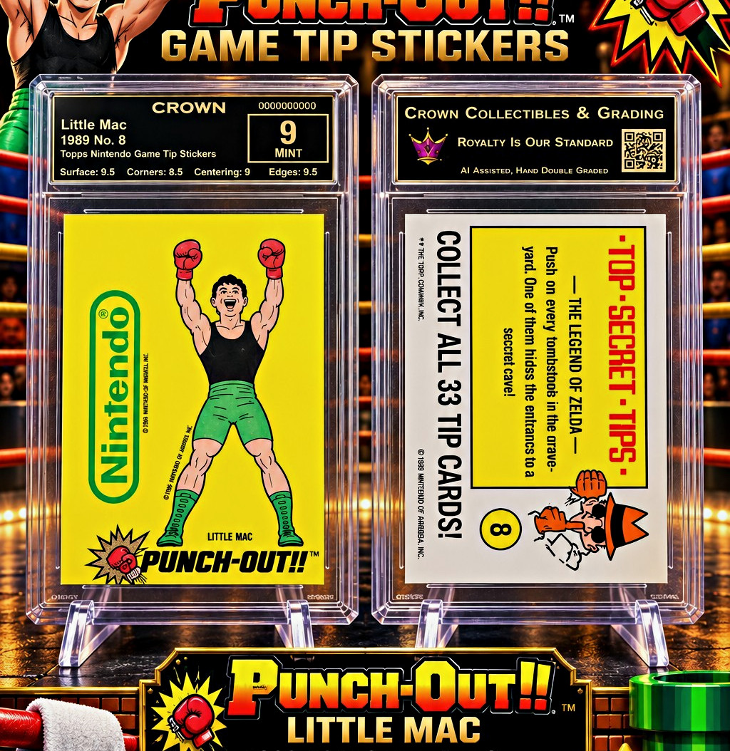 Topps 1989 Punch-Out Nintendo Game Tip Stickers #8 Little Mac Sticker Card