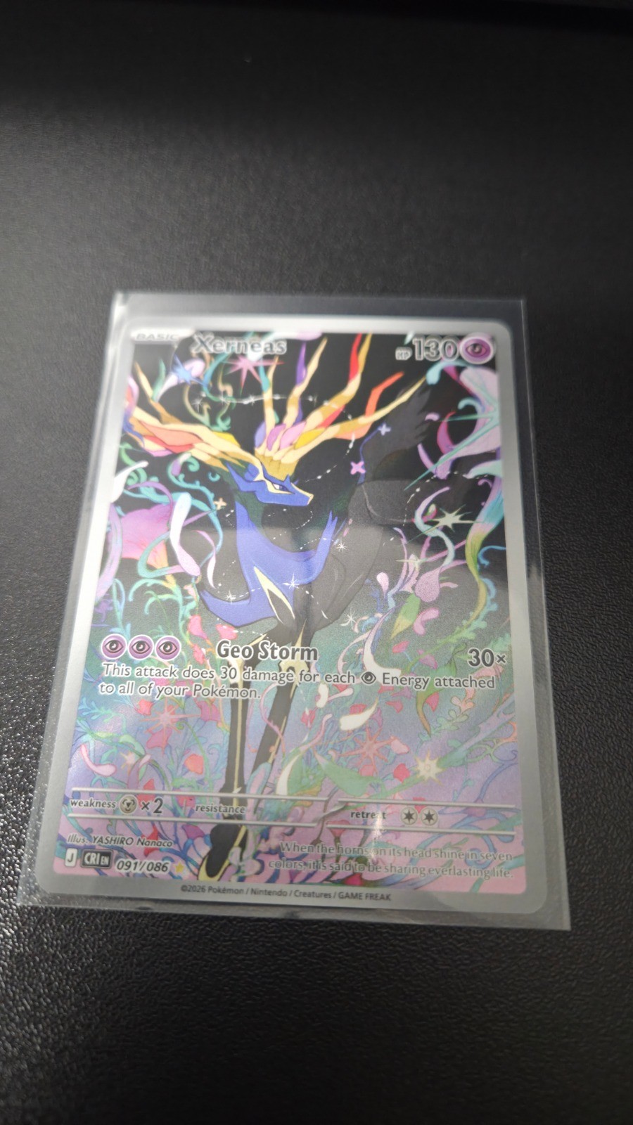 Xerneas Holo Illustration Rare ME04: Chaos Rising 091/086 NM