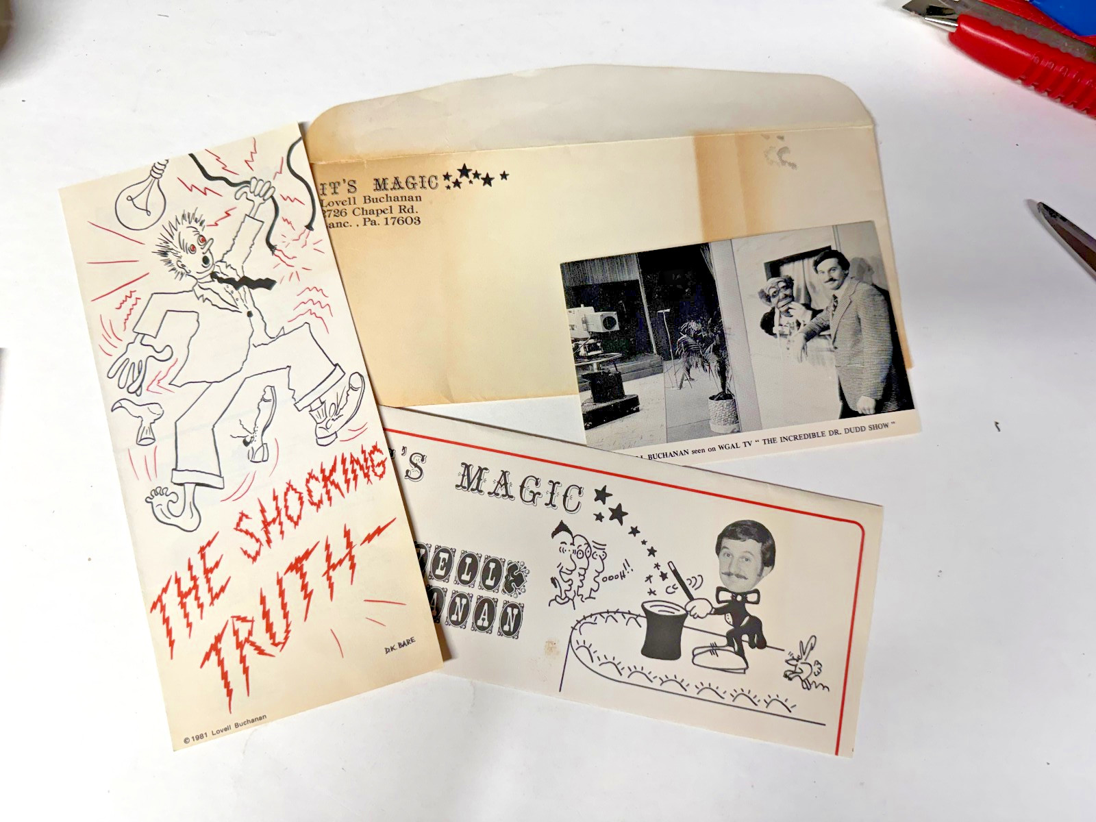 Vintage 1980s Lovell Buchanan Magic Ephemera Lot Shocking Truth WGAL TV Photo