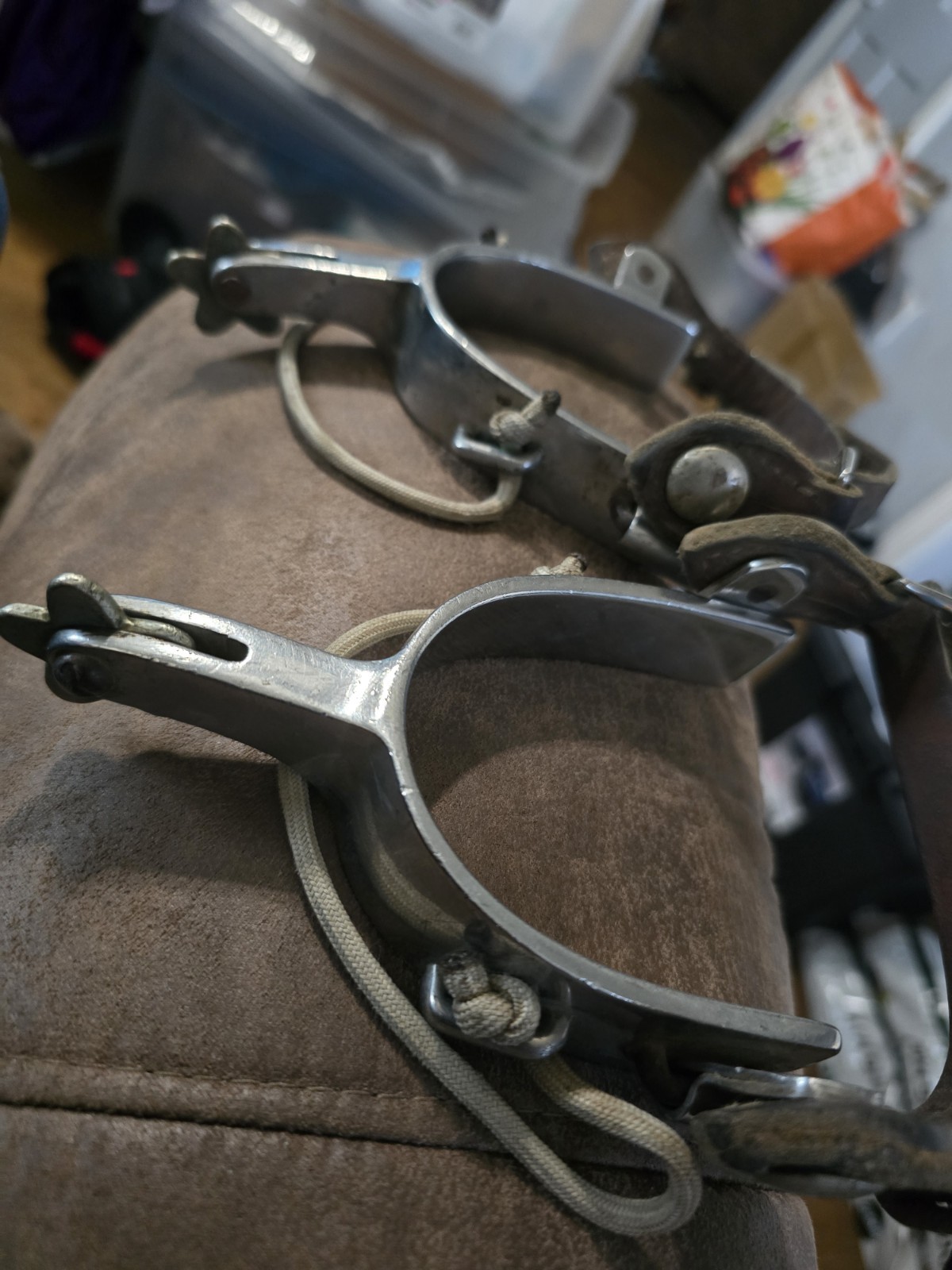 Vintage Crockett Stainless Steel Spurs With Leather Ready To Use