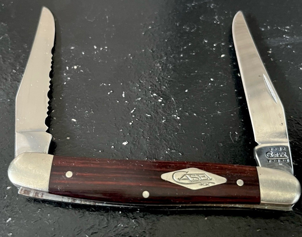 2000 Case XX USA Muskrat Serrated SS Folding Rosewood Wood Folding Pocket Knife