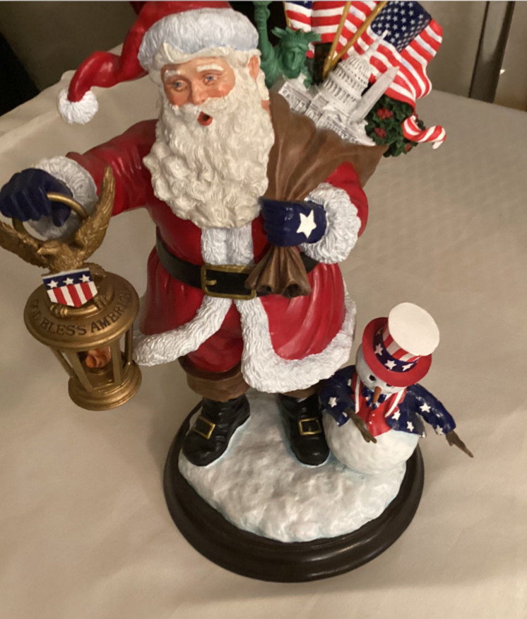 DANBURY MINT STAR SPANGLED SANTA FIGURINE