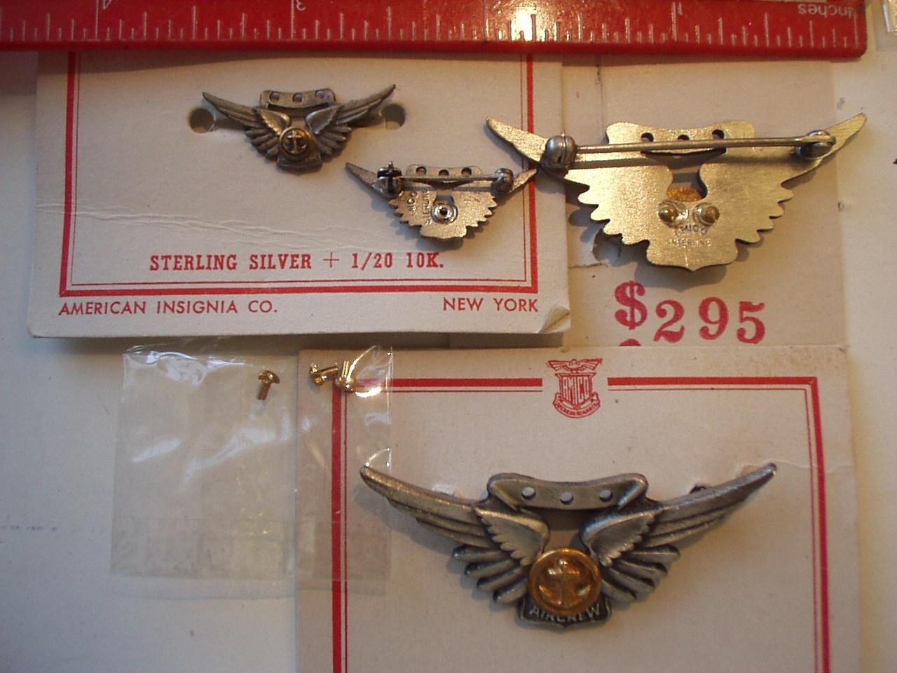 WINGS  AMICO AIR CREW: Reg.* Mini Sterling Vintage U.S WW 2 WoskMilitary x2