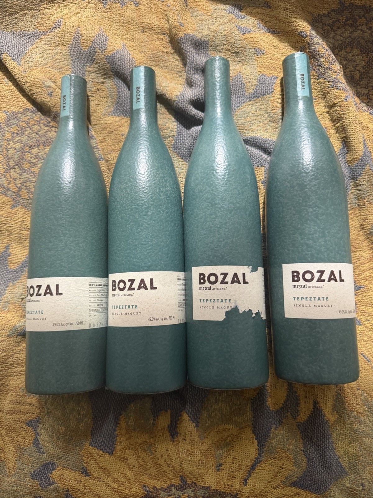 Lot of 4 Empty Bozal Tepeztate Mezcal Ceramic Bottles 750ml No Corks Mexico