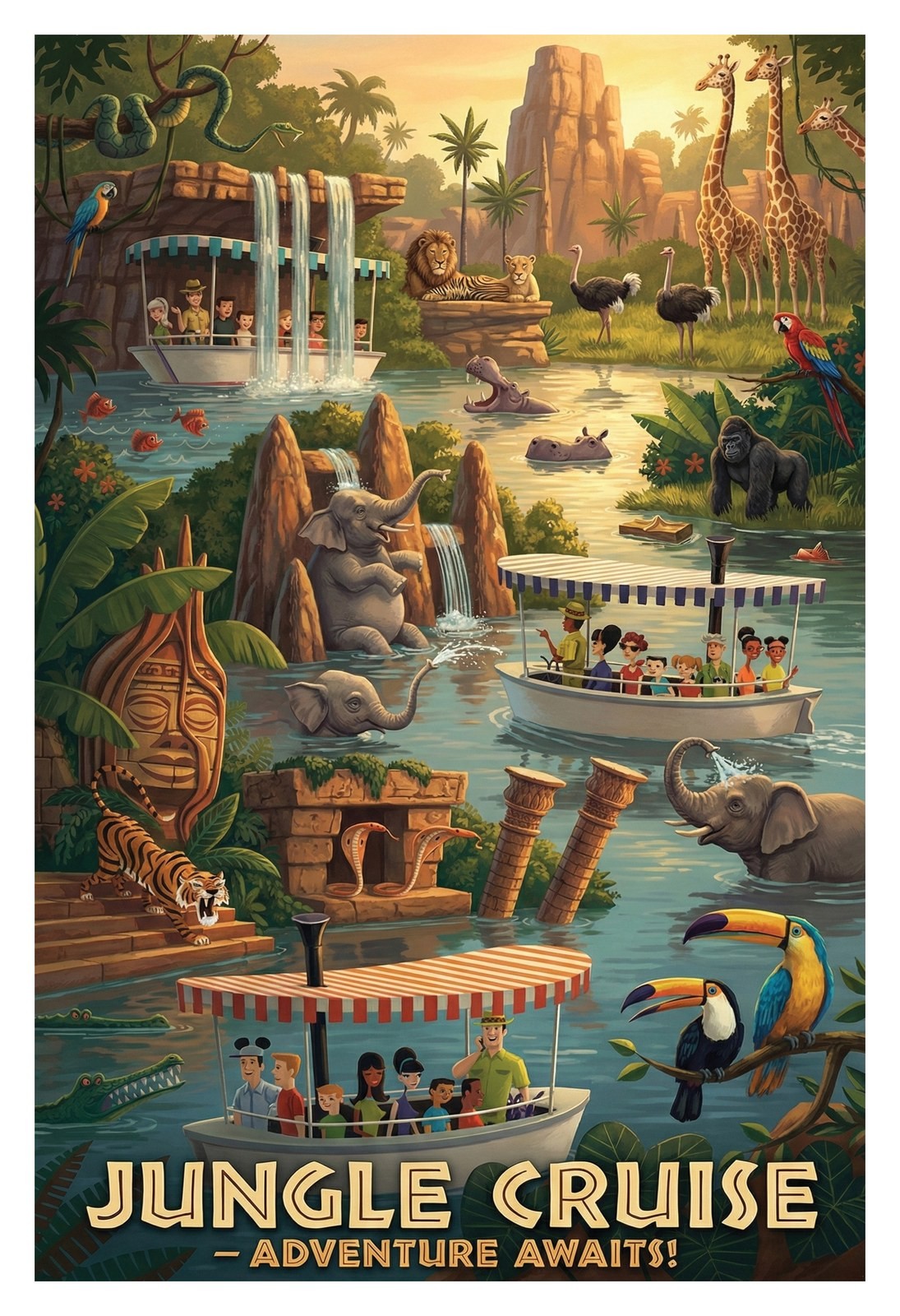 Jungle Cruise Adventure Awaits Disney Adventureland Wall Art Print Poster