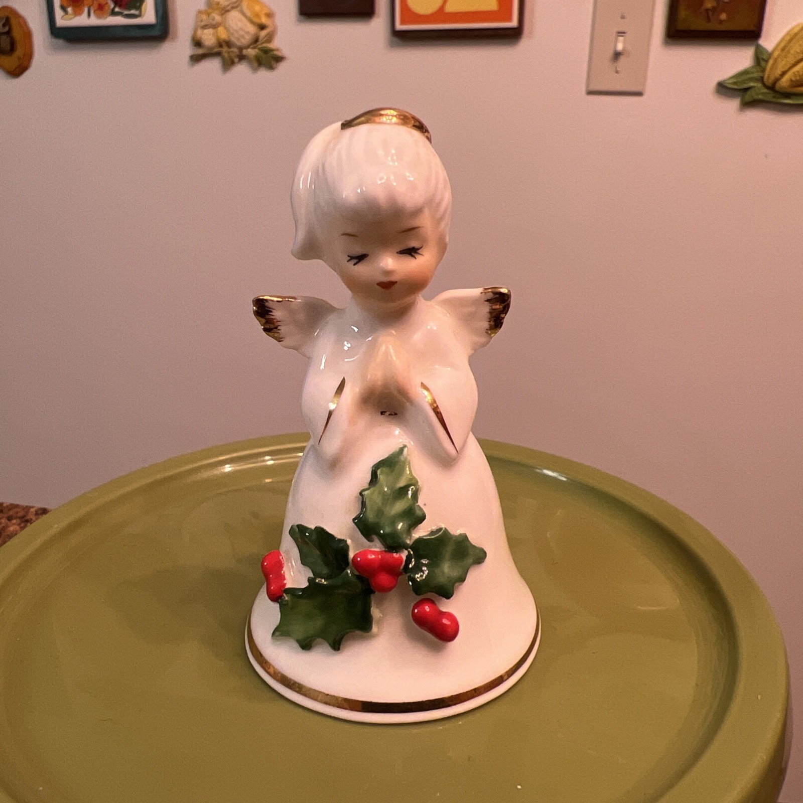 Vintage Napcoware Angel Kitschy Christmas Bell