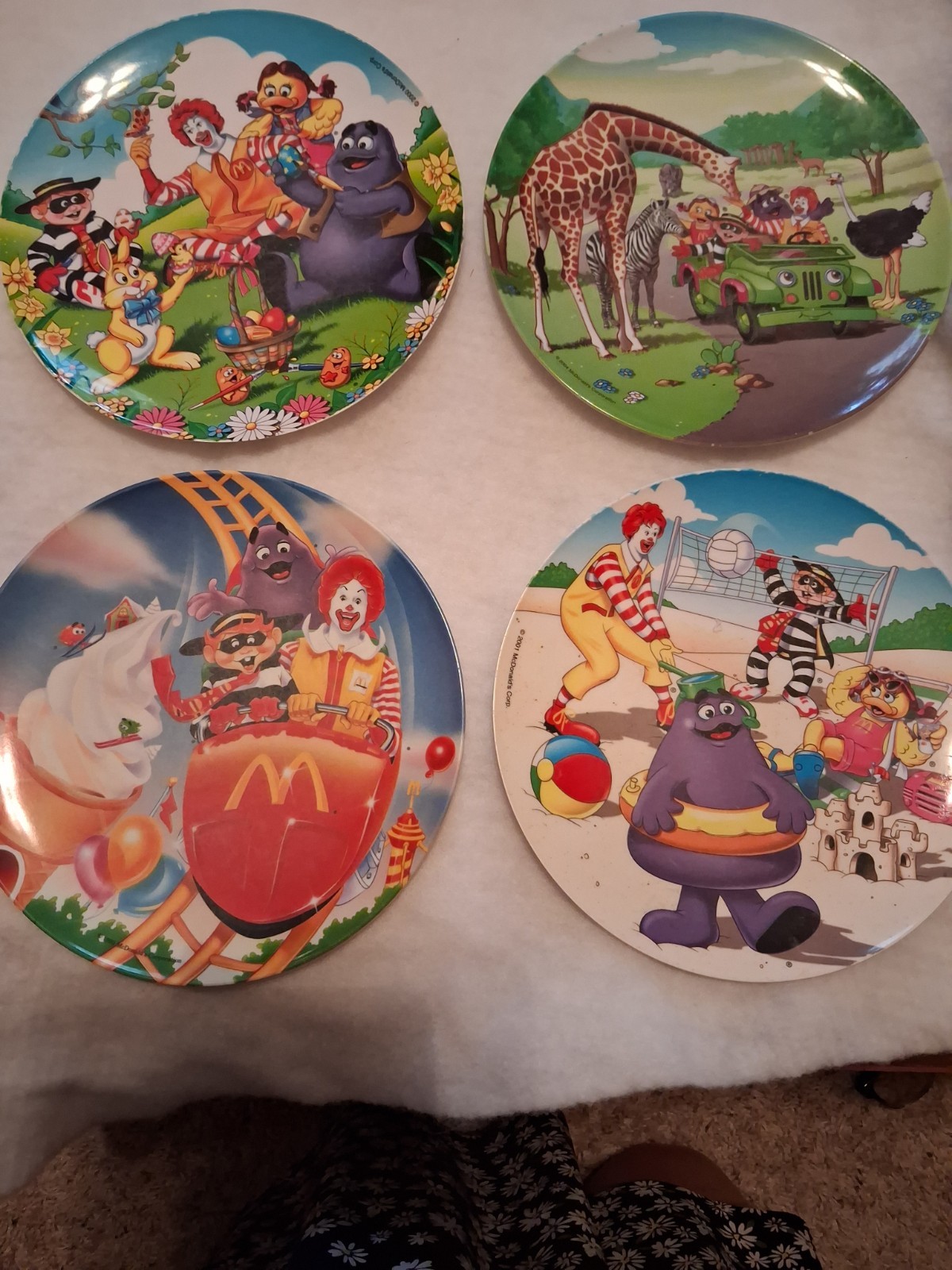 Vintage Ronald Mcdonald Plates. Lot Of 4 Melamine