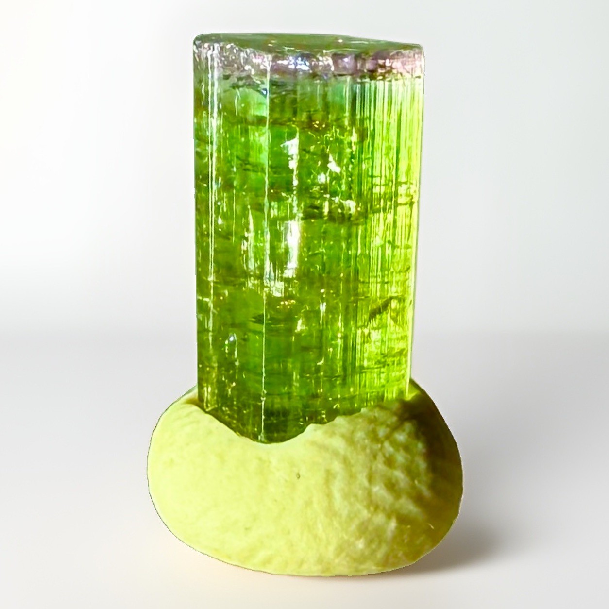 Rare Brilliant Neon Green Purple Tip Tourmaline Crystal Natural Raw Specimen