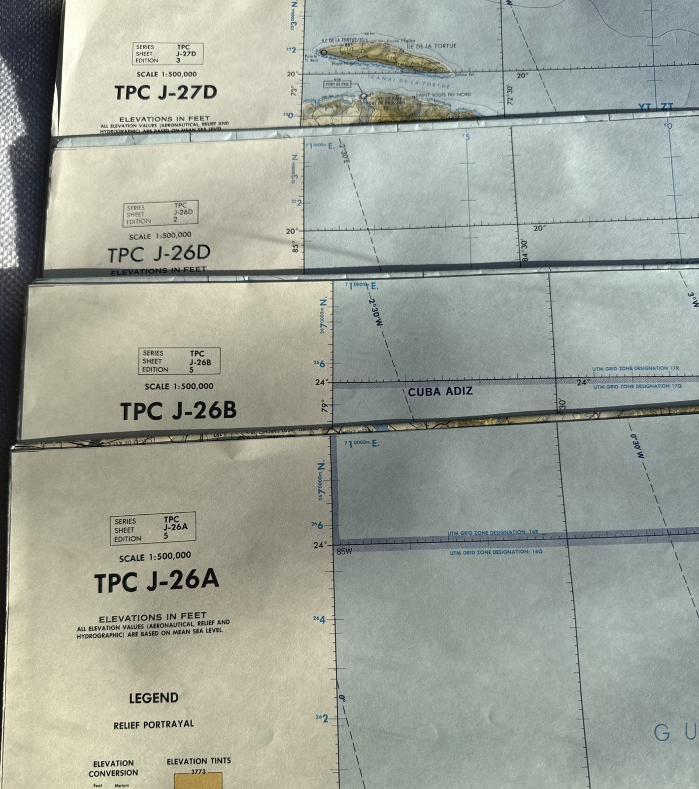 Vintage TPC Aeronautical Charts Bahamas Haiti Puerto Rico Cayman Islands Lot 4