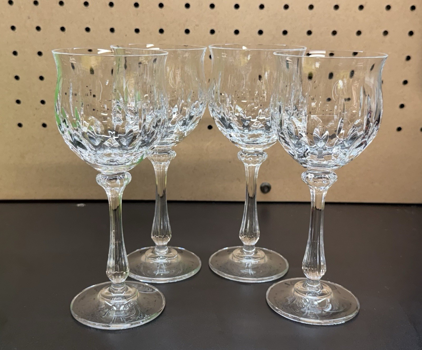 Mikasa Normandy Wine Glasses Crystal Stemware 7 Oz Vintage (Set of 4)