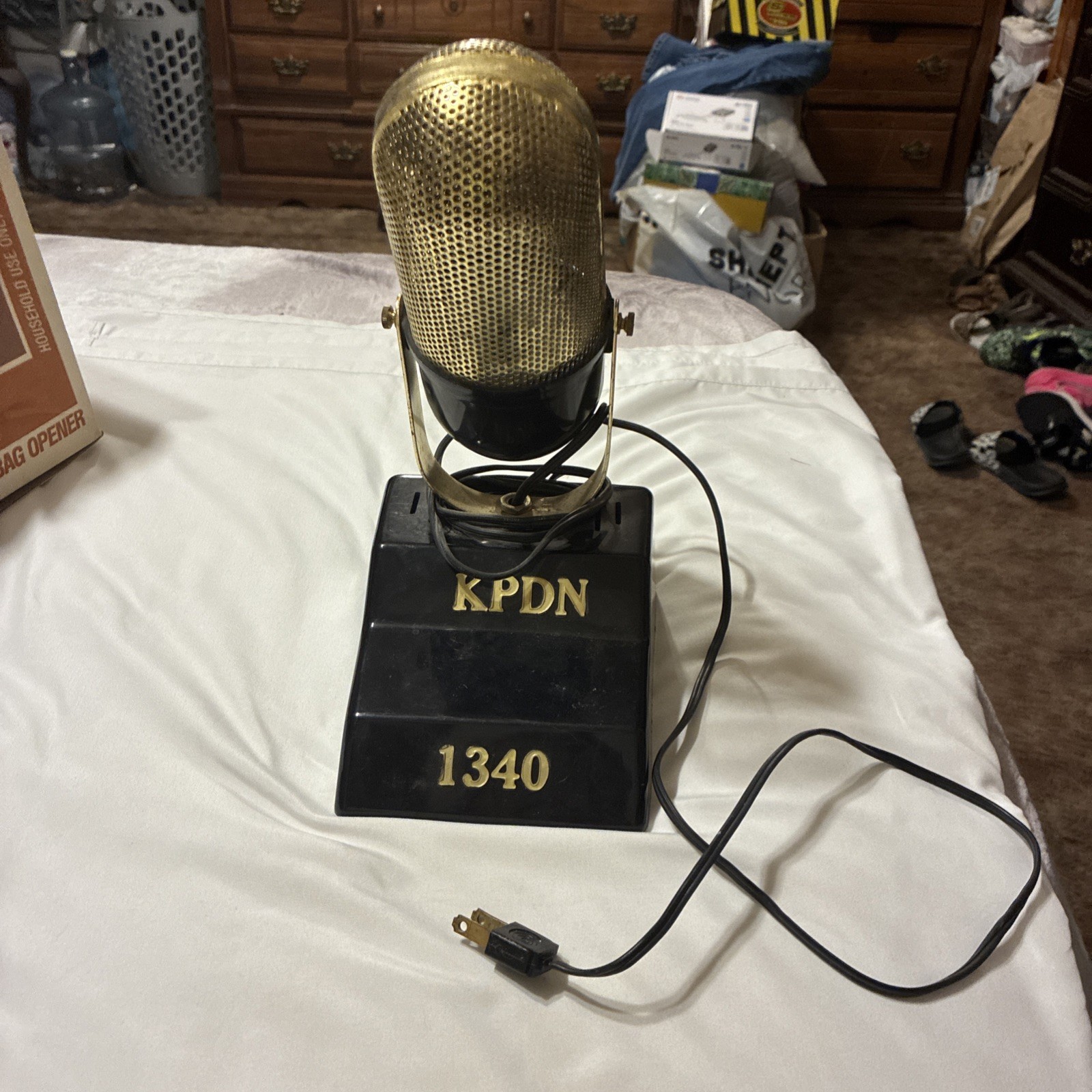 Vtg 1950-60\'s Single Channel FM Radio Microphone KPDN 1340 Promotional