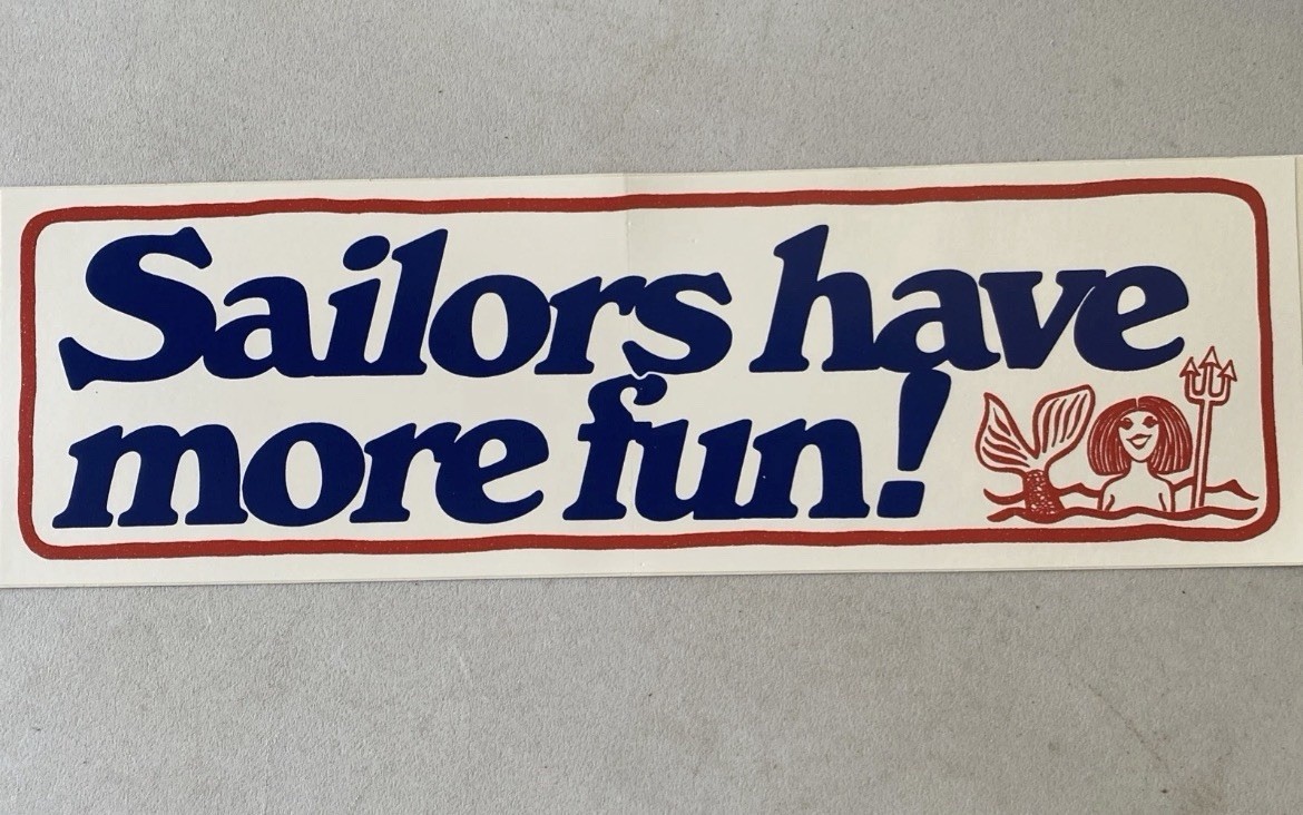 Vintage Sailors Have More Fun Mermaid Humor Nautical Bumper Sticker