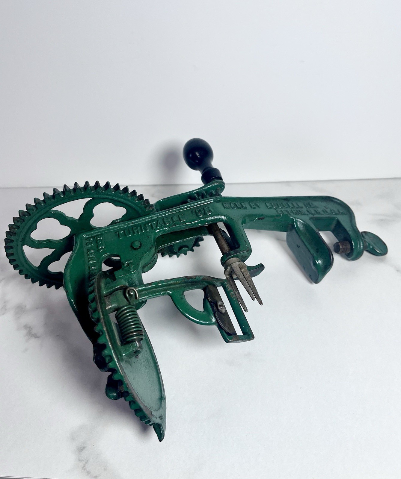 Antique Goodell Turntable 98 Apple Peeler 41 Green Cast Iron Pat 1898 Antrim NH