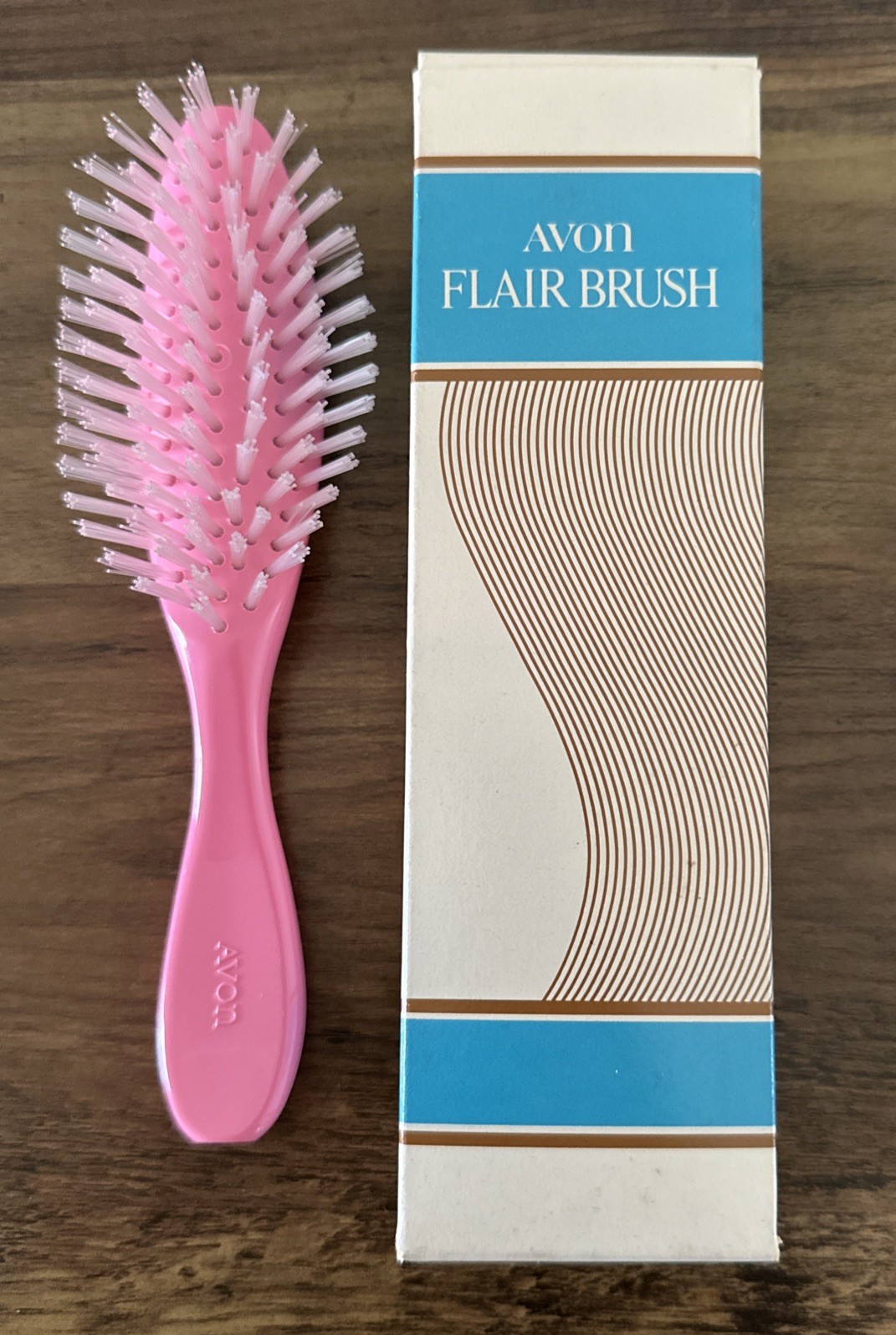 Vintage Avon Flair Hair Brush Pink 8