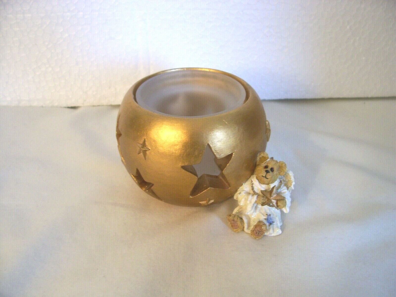 Boyds Bearstone Starla Angelbeary Wish Upon A Star Votive Candle Holder #27733 