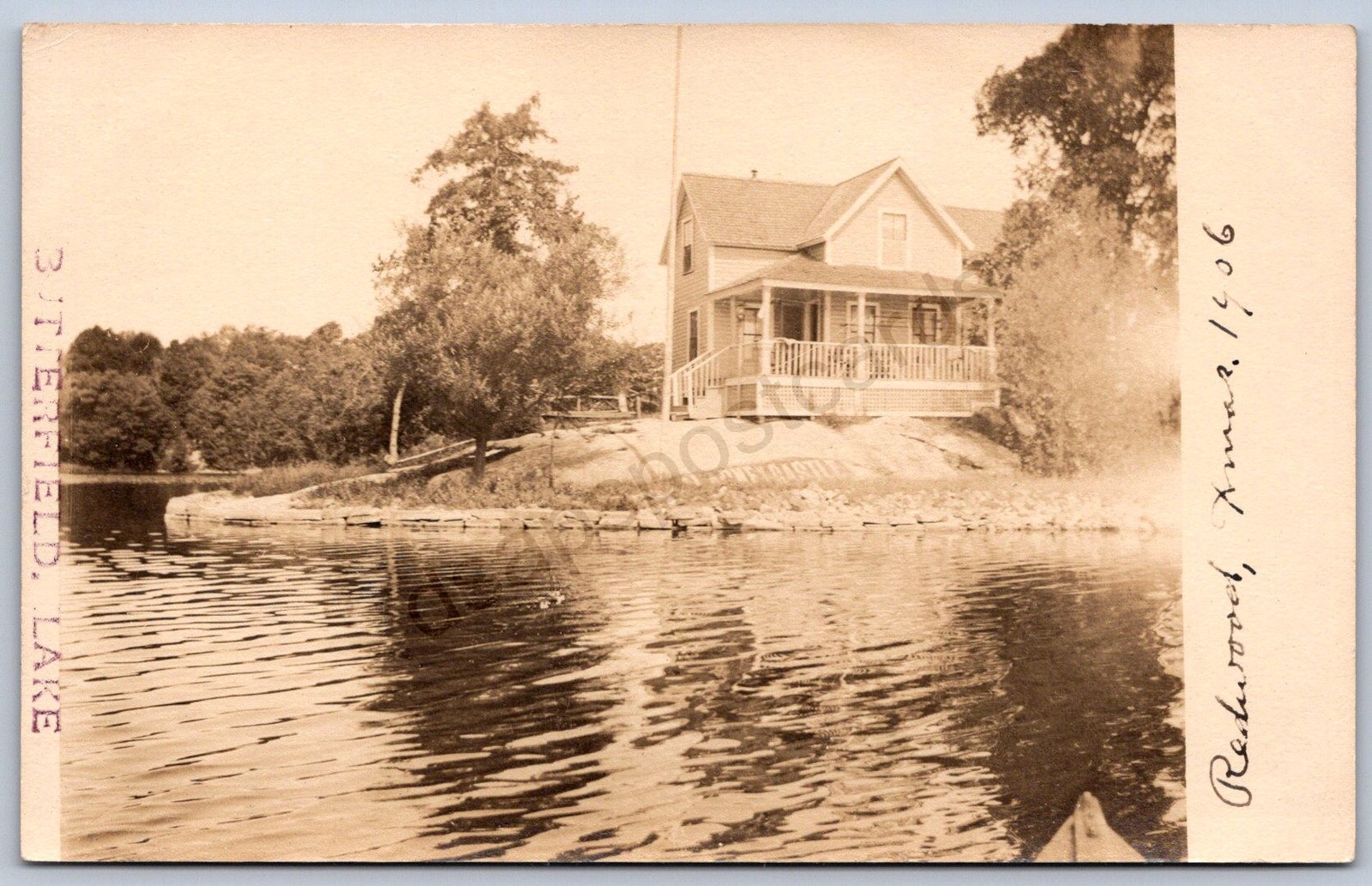 K32/ Redwood New York RPPC Postcard c1910 Butterfield Lake Home 560