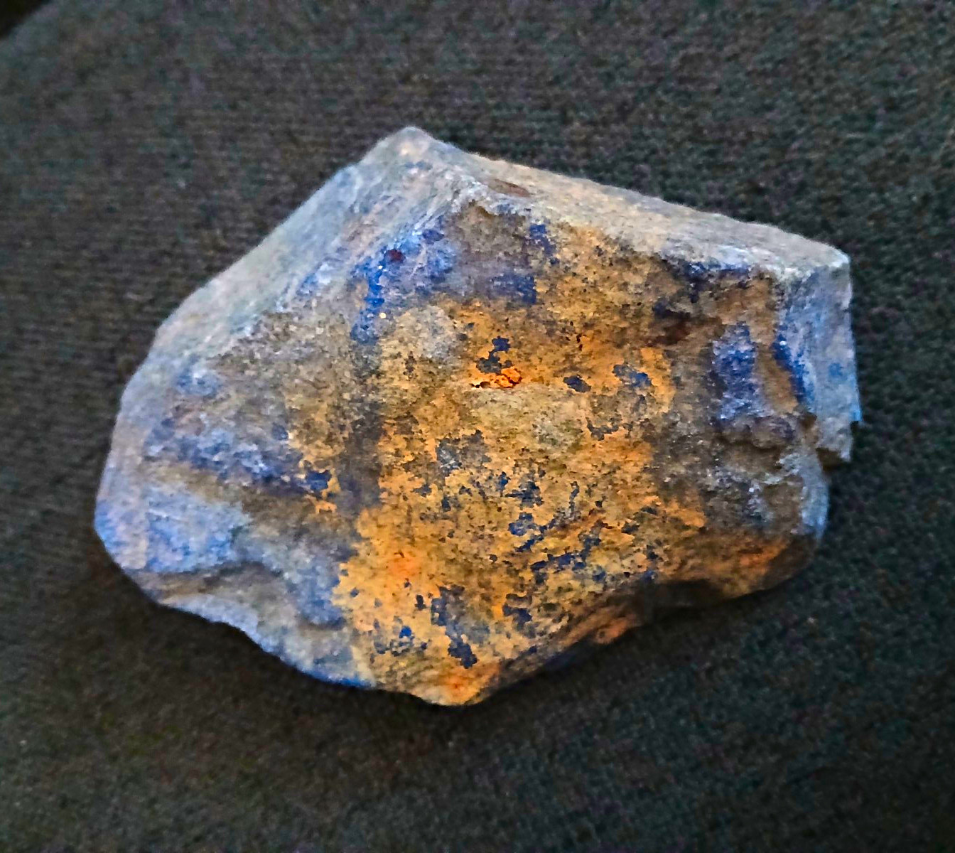 Blue Tan Lapis Lazuli Rough Mineral Specimen Rock Stone Lapidary  Display 371.4g