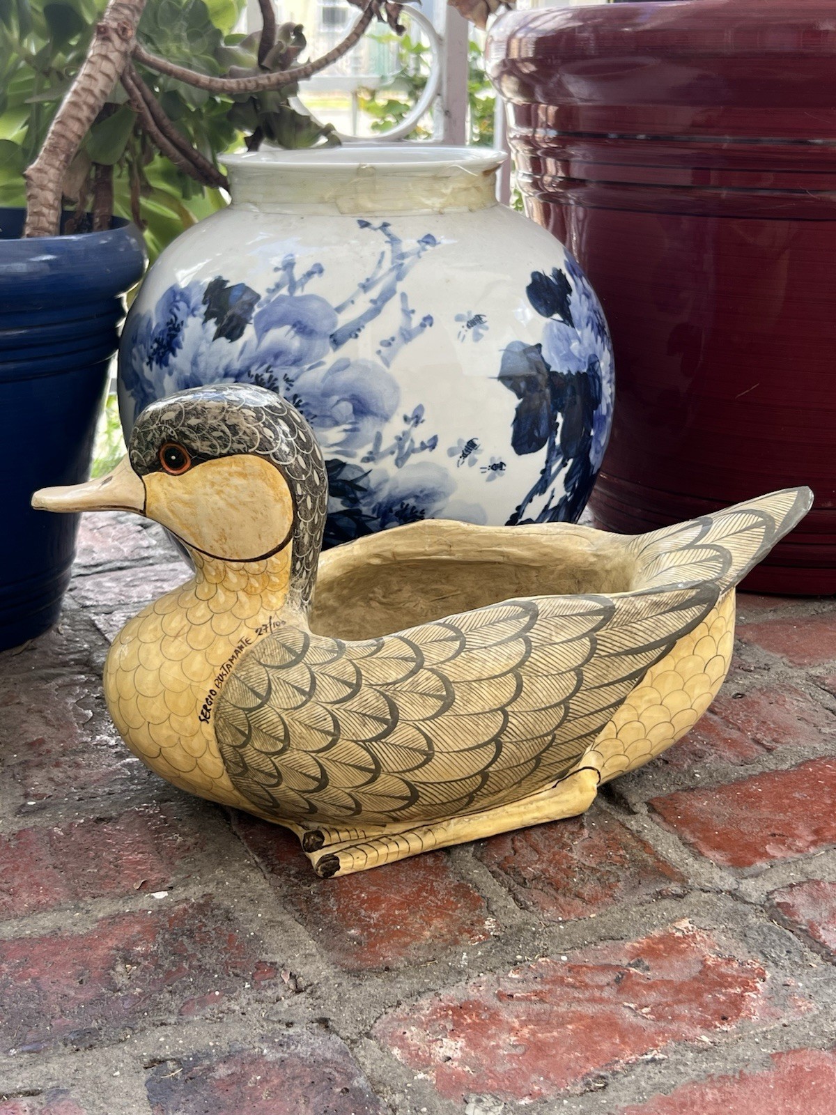VTG SERGIO BUSTAMANTE PAPER MACHE LARGE DUCK 19” LIMITED ED 27/100 MXN FOLK ART