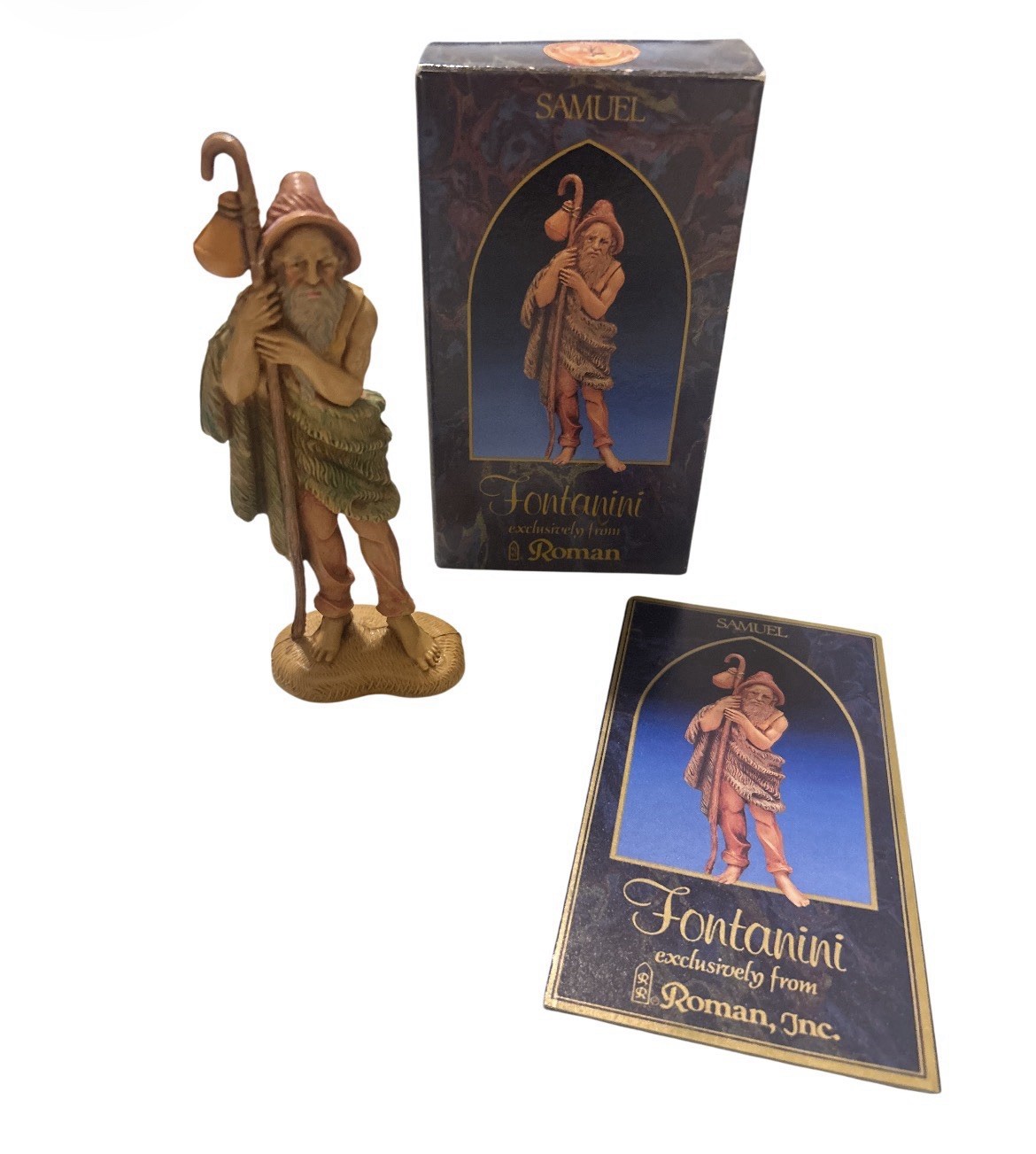 Vintage 1983 Fontanini Samuel Shepherd Nativity Figure W/box Booklet Italy