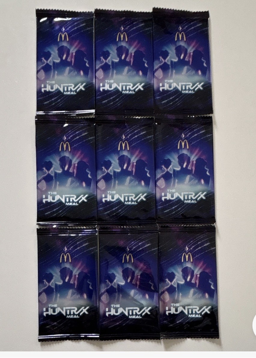 Lot of 9 McDonald\'s HUNTR/X Meal Sealed Card Packs KPop Demon Hunters 2026