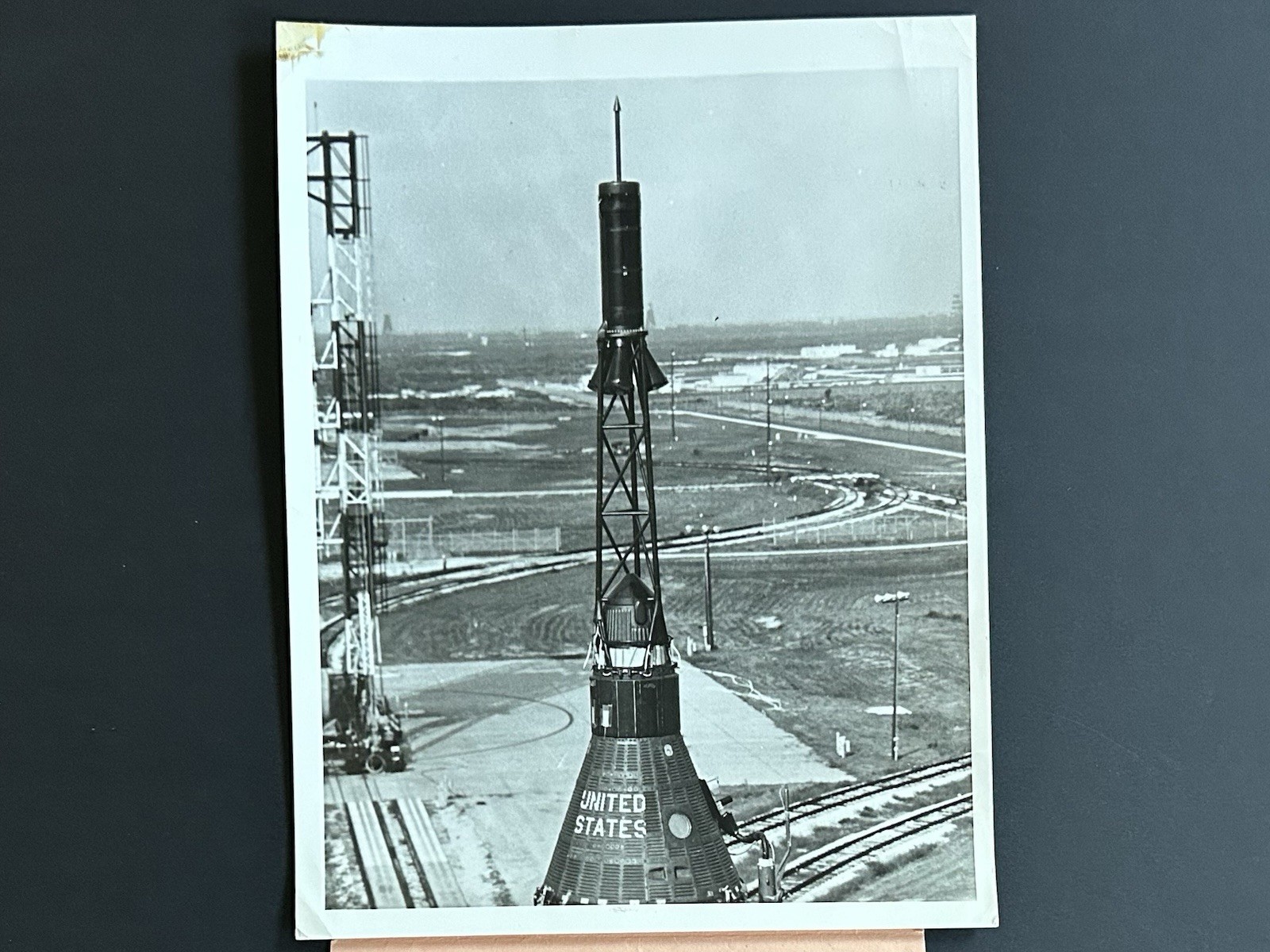 1961 NASA AP News Features Redstone Rocket “One’s a Crowd” Press Photo 1961 NASA AP News Features Redstone Rocket “One’s a Crowd” Press Photo