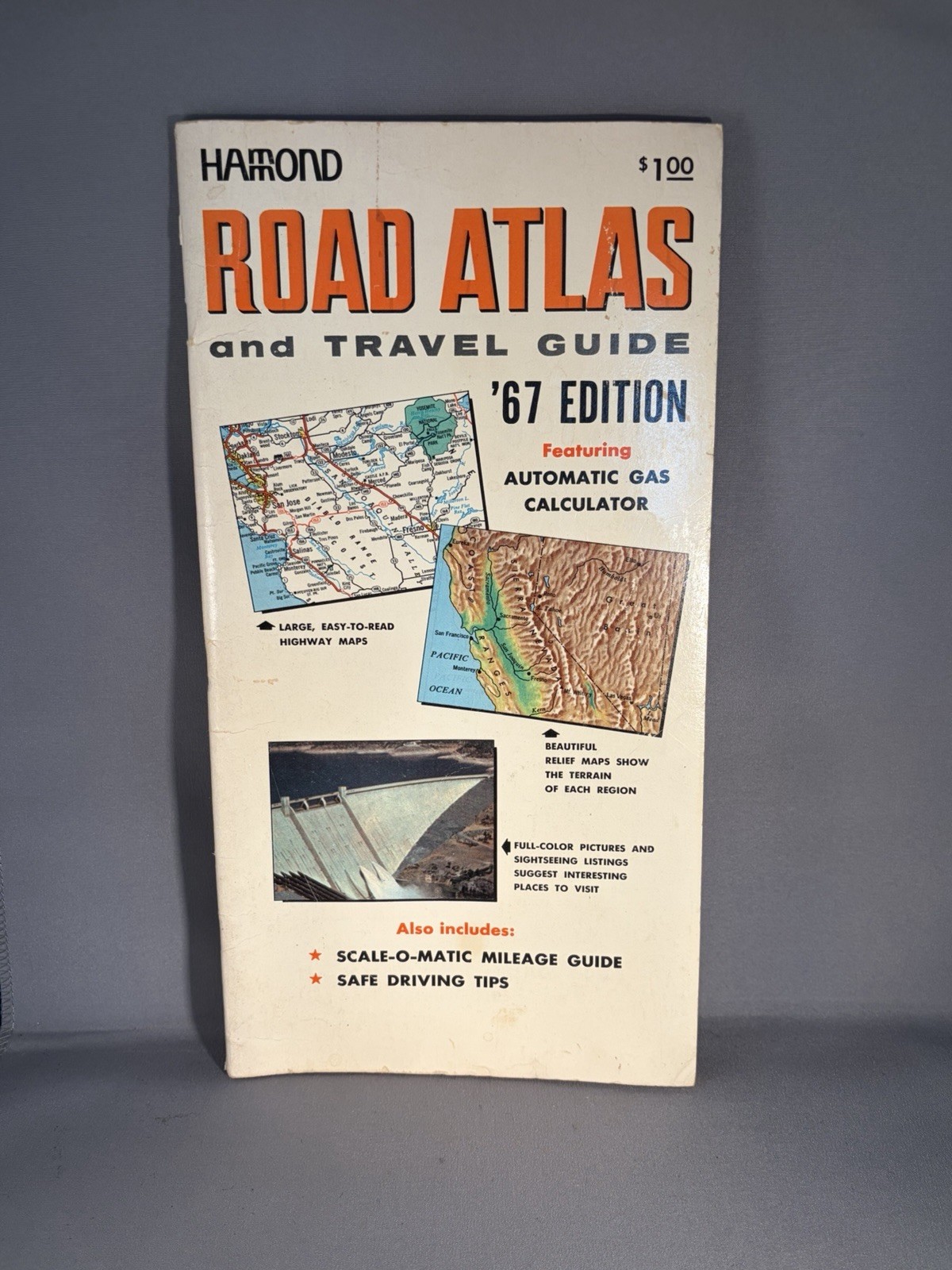 Vintage 1967 Hammond Road Atlas and Travel Guide USA Highway Maps