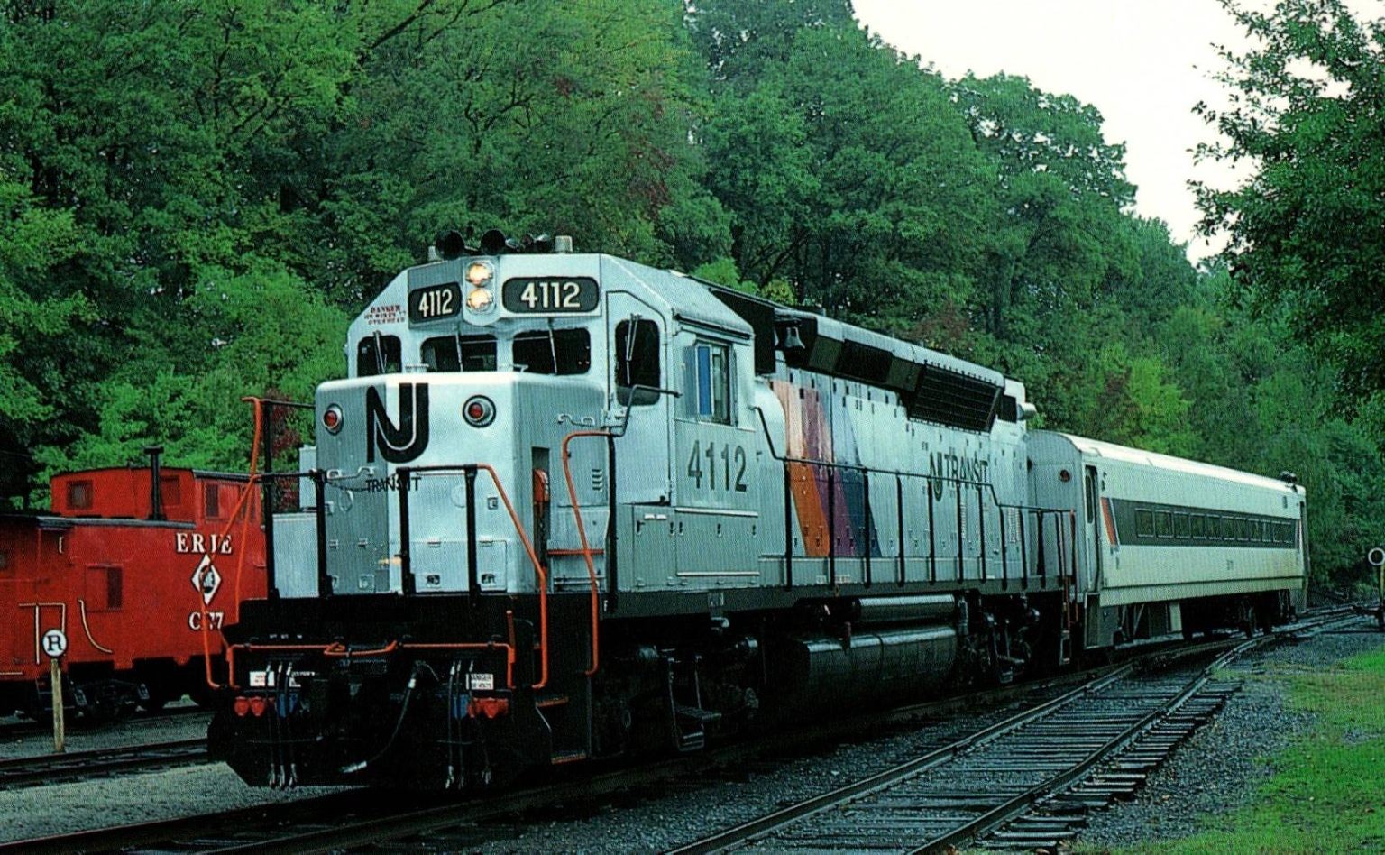 New Jersey Transit GP-40P Locomotive 4112 Postcard Morristown & Erie 1988 New Jersey Transit GP-40P Locomotive 4112 Postcard Morristown & Erie 1988