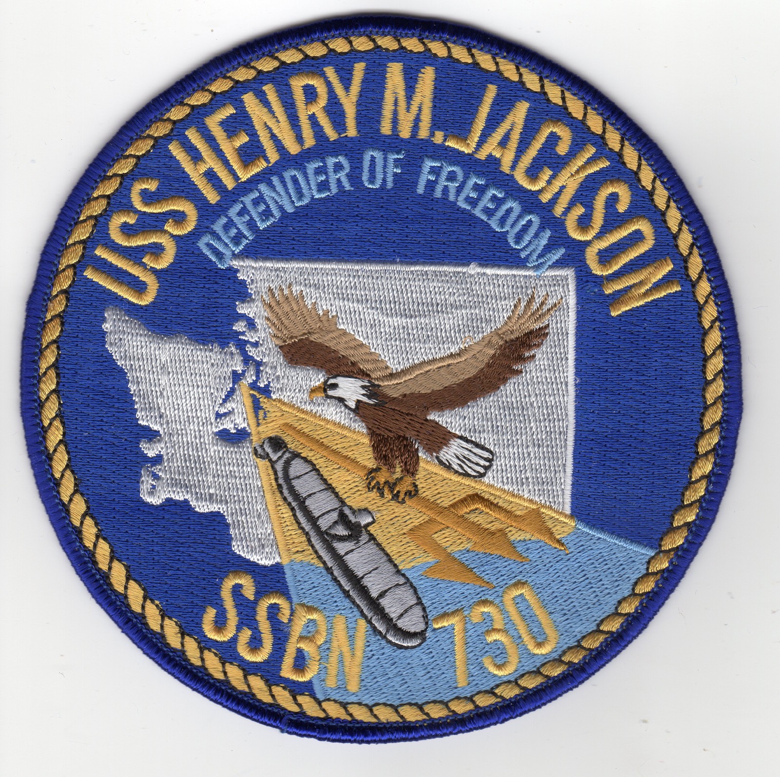 USS Henry M. Jackson SSBN 730 - Crest BC Patch - Submarine - Cat No C5342