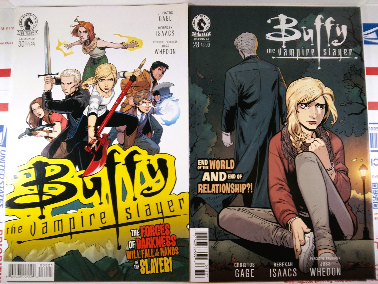 🦇 BUFFY THE VAMPIRE SLAYER SEASON 10 #28 + #30 B ISAACS VARIANT 2016 DARK HORSE