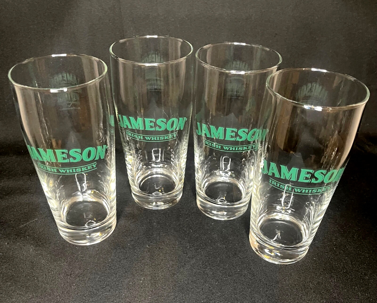 Set of 4 JAMESON Irish WHISKEY Willy Belcher style 16 oz Glasses - RARE - New