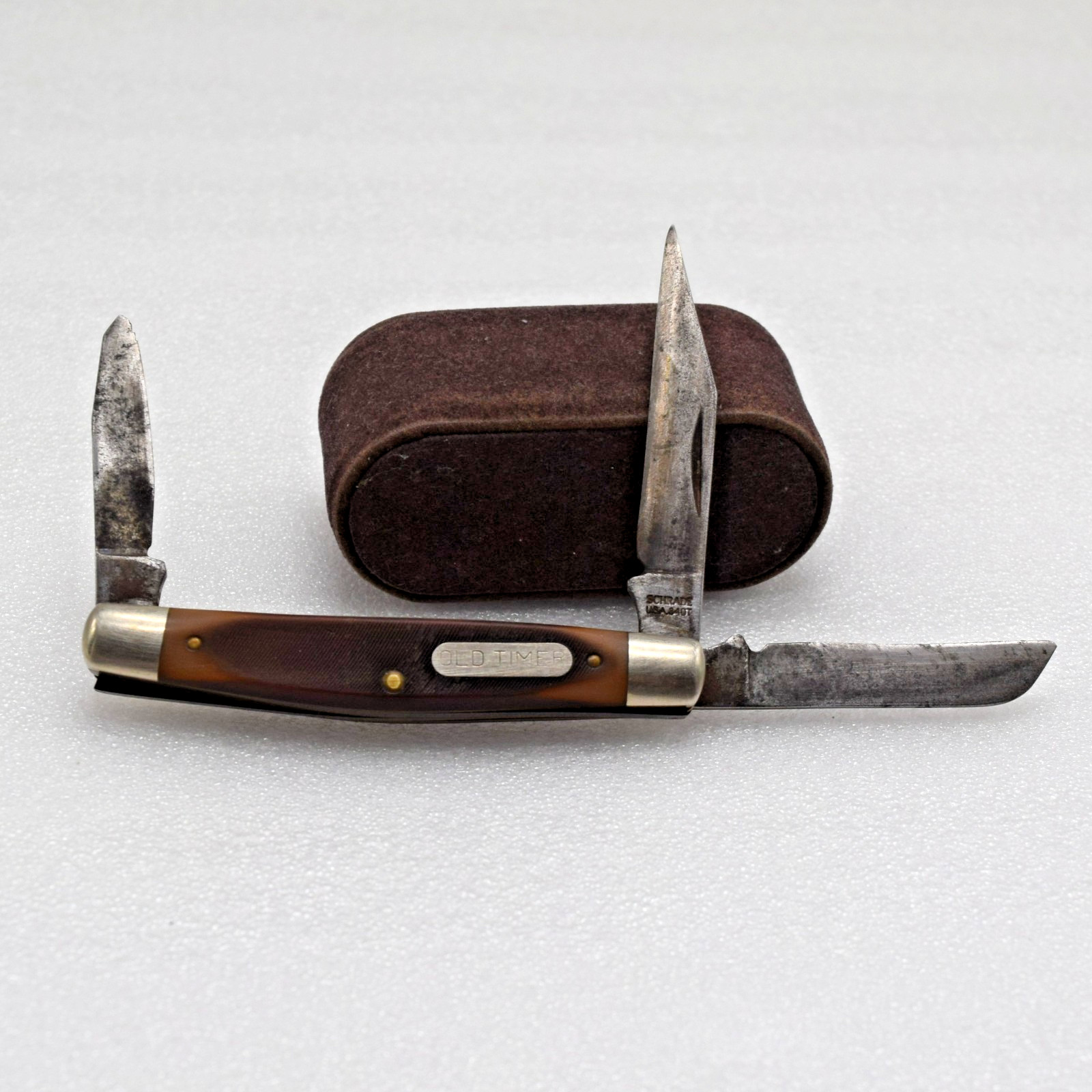 Vintage Schrade USA 34OT Old Timer Middleman Stockman 3-Blade Pocket Knife-Snap