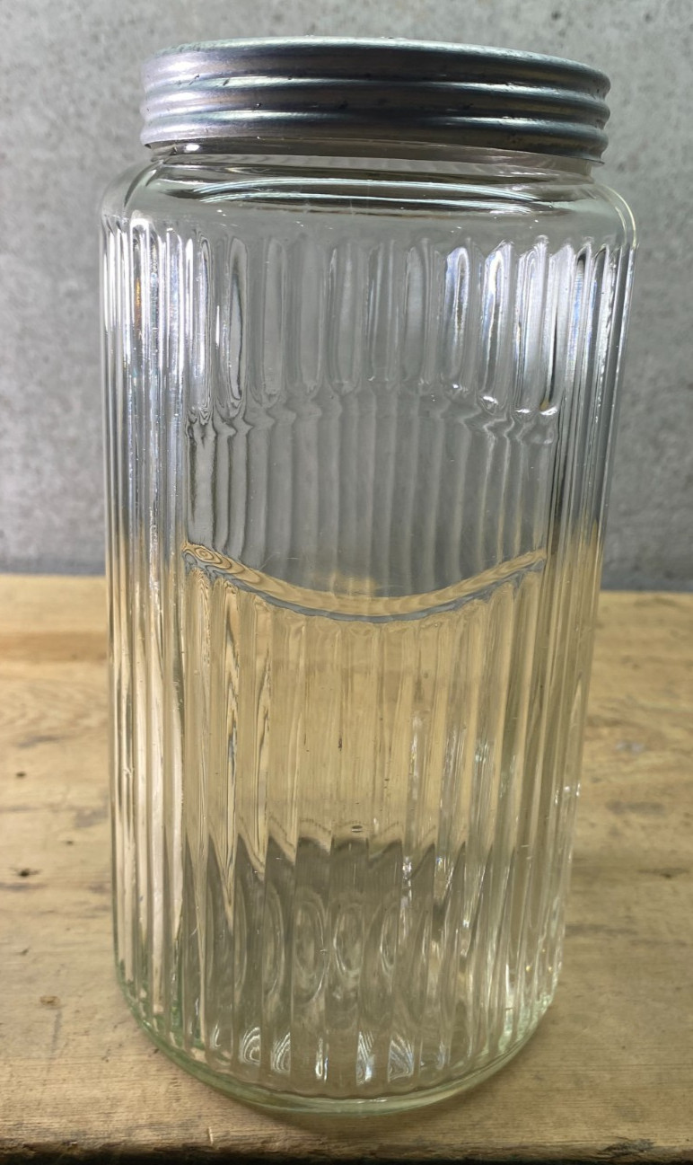 Vintage Hoosier Cabinet glass Coffee jar canister Original Real