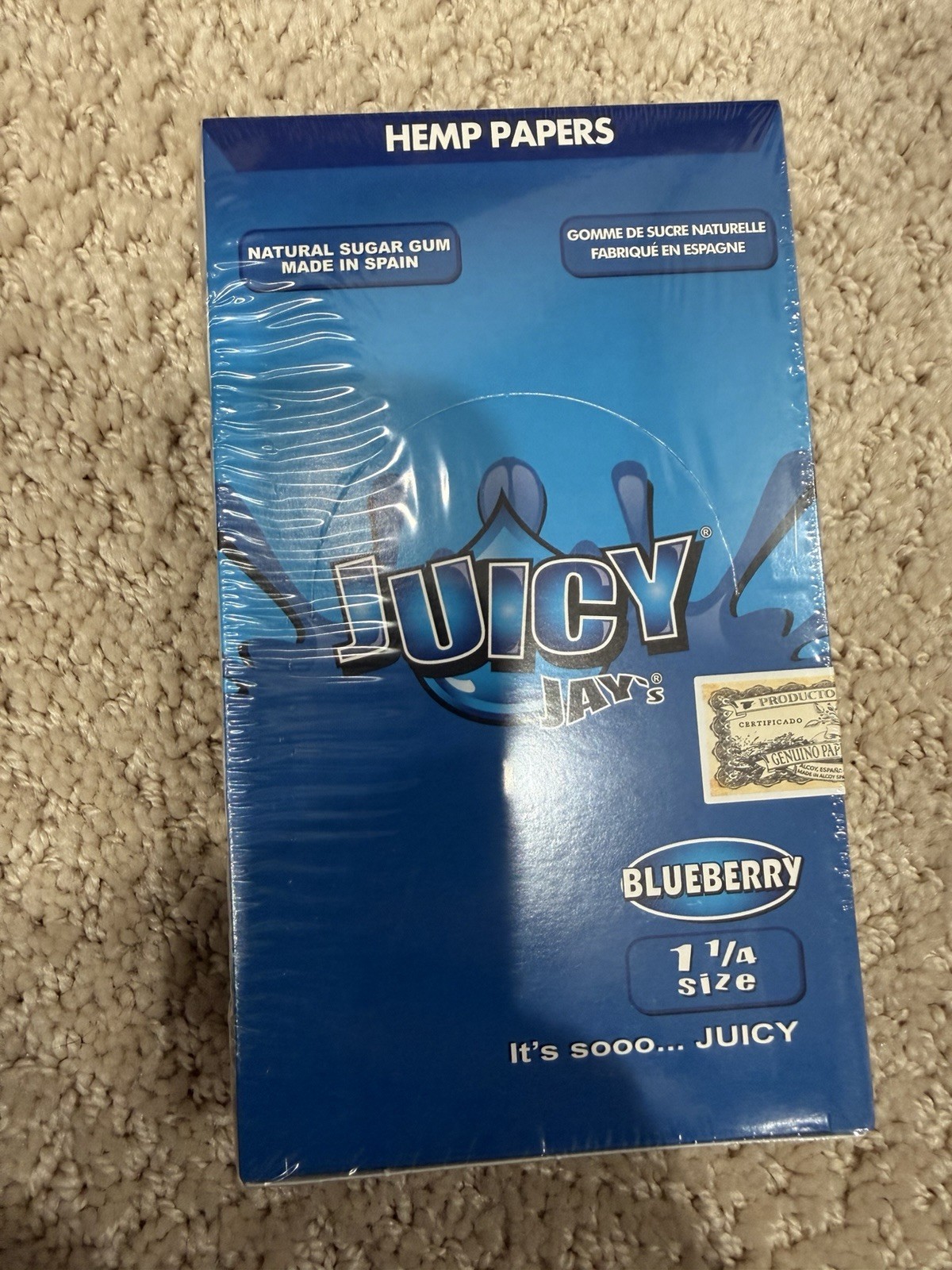 Juicy Jay's Blueberry 🫐 Flavored Rolling Papers 1 1/4 Box of 24 New Sealed