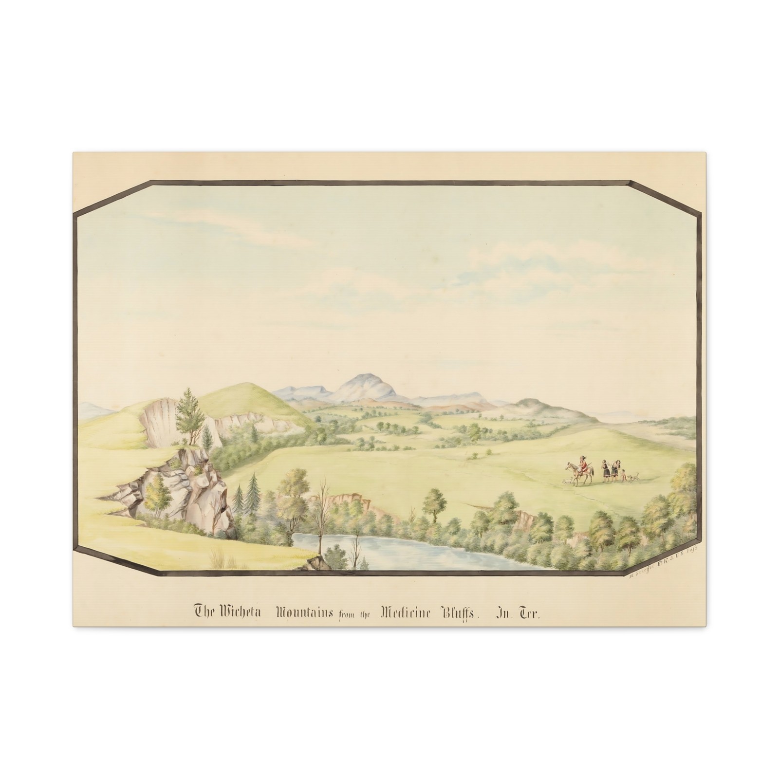 Hermann Stieffel - The Wichita Mountains from Medicine Bluff - Canvas Wall Art