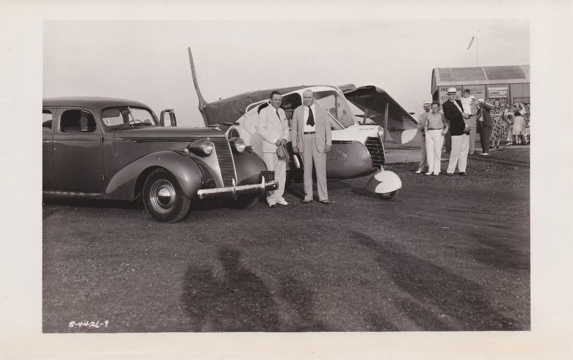 1937 Press Photo First Flying Automobile The Waterman Arrowbile Christened