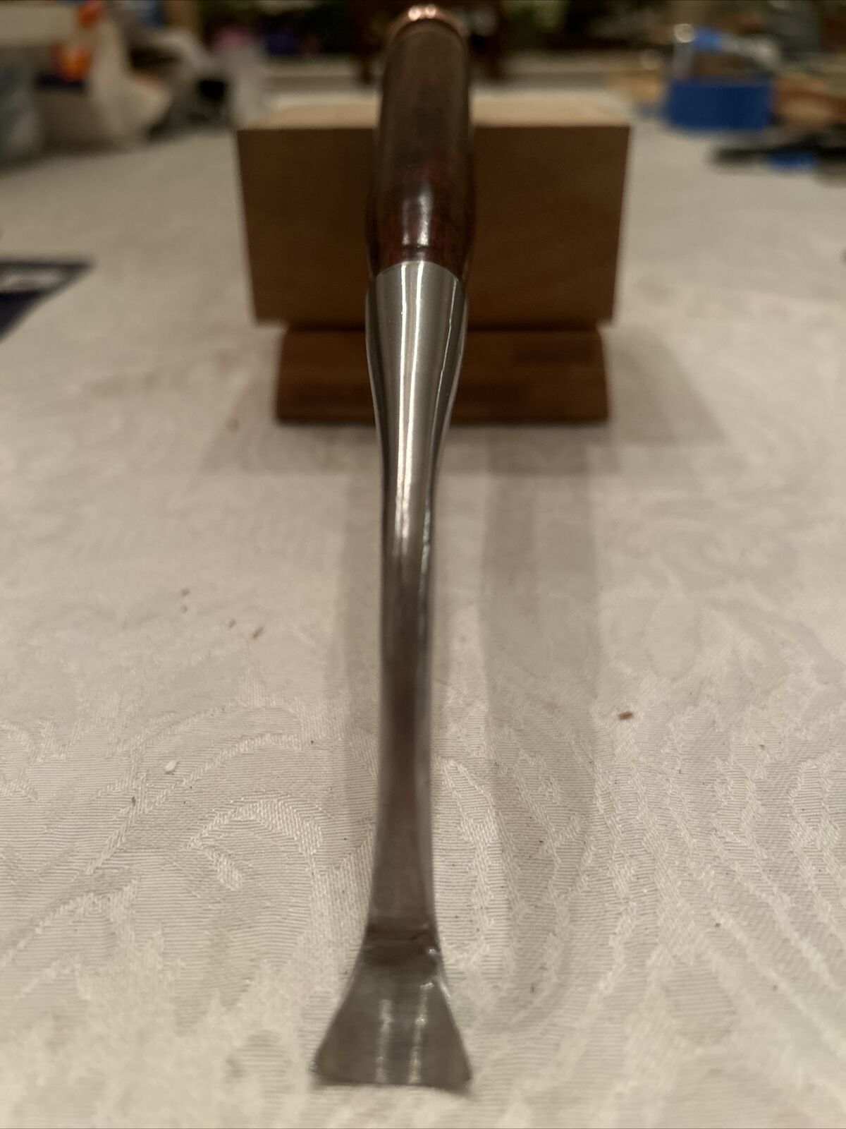 Custom Forged Cranked Spoon Gouge #7 Sweep 15mm  7a/15 Socket Nomi chisel Dogleg