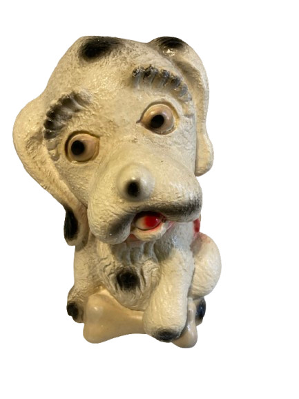 Vintage 1961 Silvestri Bros. Chalk Ware Puppy Dog Bank Piggy Bank USA Chalkware