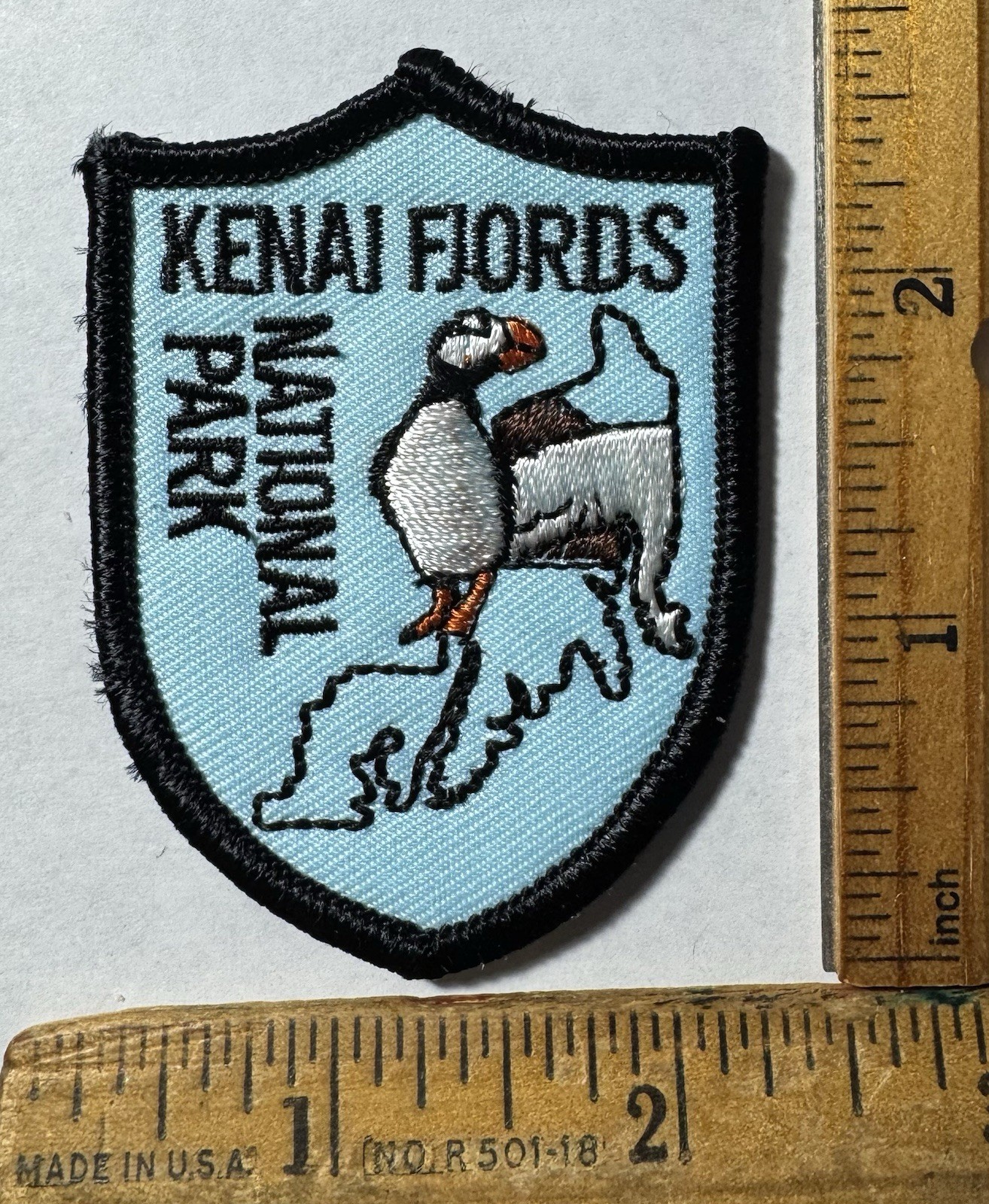 Vintage Alaska Kenai Fjords National Park Iron On Patch Travel Souvenir