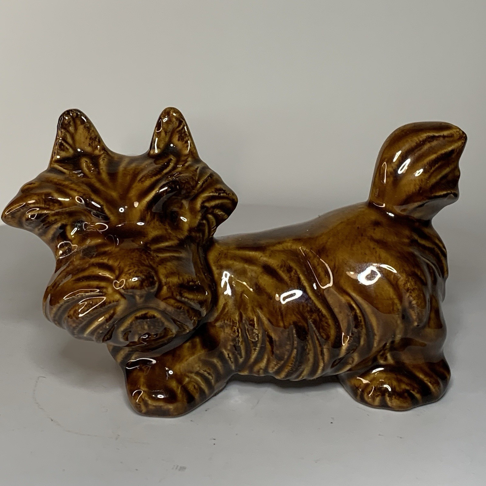 Vintage Scottie Dog Figurine Roselane CA USA Pottery Brown A Vintage Scottie Dog Figurine Roselane CA USA Pottery Brown A